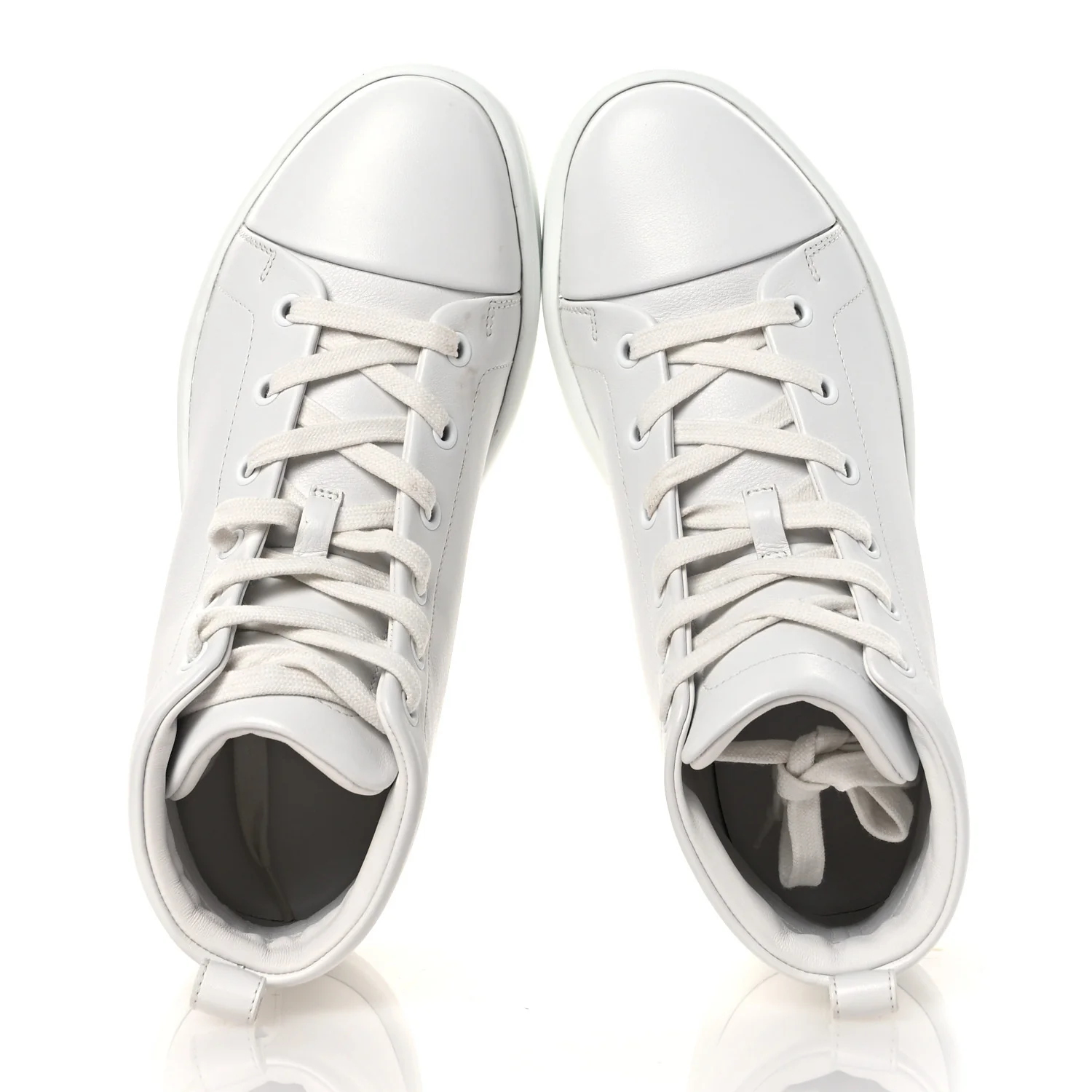 Calfskin Womens Happiness High Top Sneakers 36.5 White