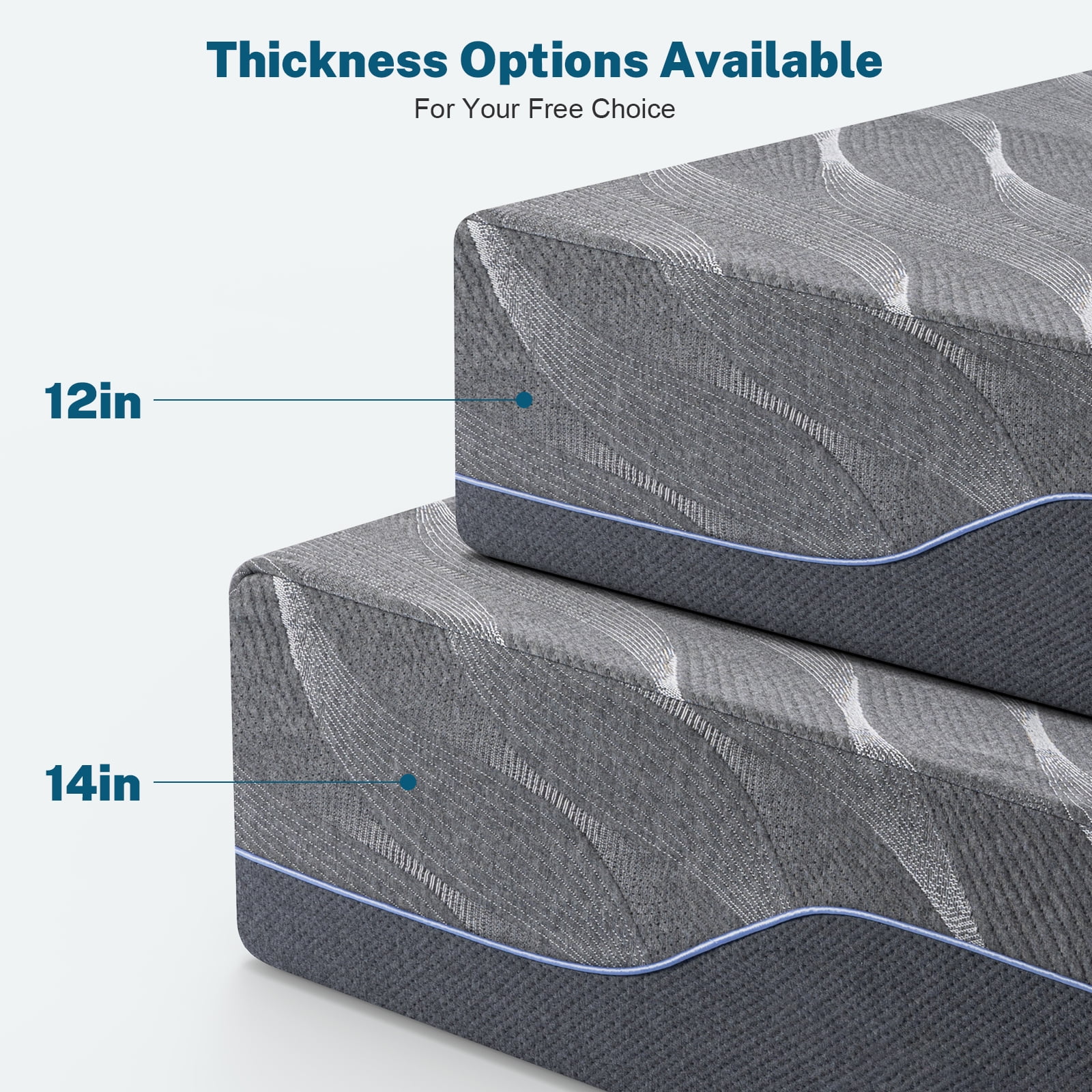 14 Inch Gel Memory Foam Mattress, Queen Size, Medium Firm Comfort, Fits Adjustable Beds - Image 4