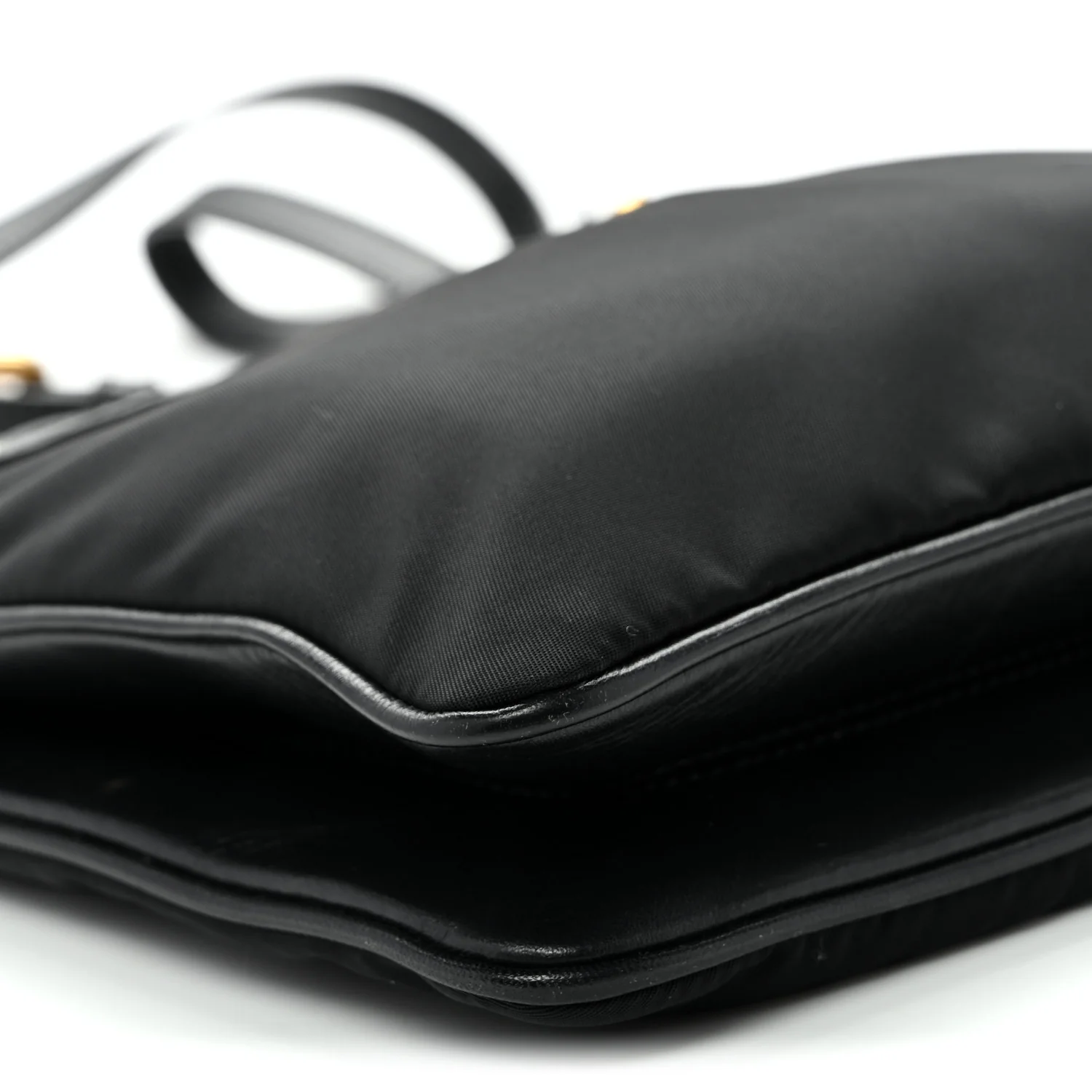 Tessuto Nylon Soft Calf Double Zip Crossbody Bag Black