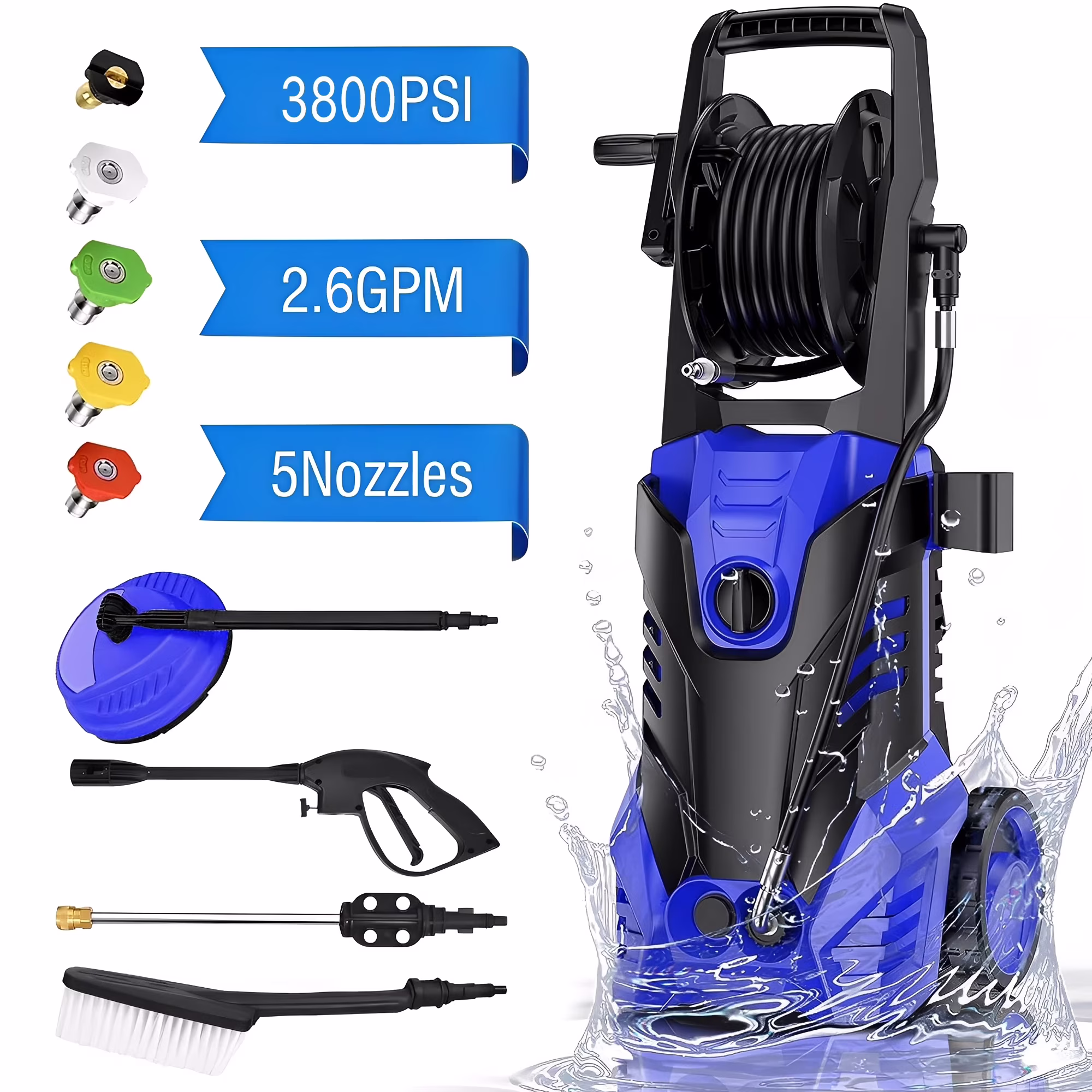 Electric Pressure Washer, 3800 PSI 2.6GPM Power Washer for Cars, Fences and Patios(3800PSI Green) - Image 9