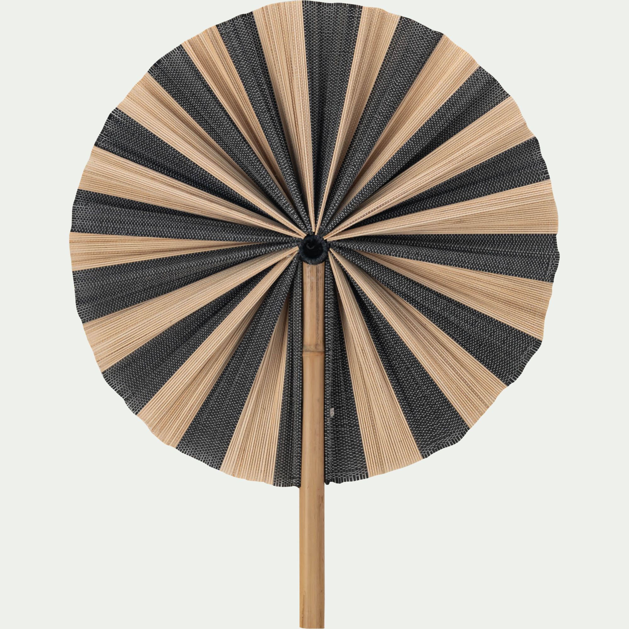 FIRMIN - Déco murale éventail en bambou D39cm - bleu