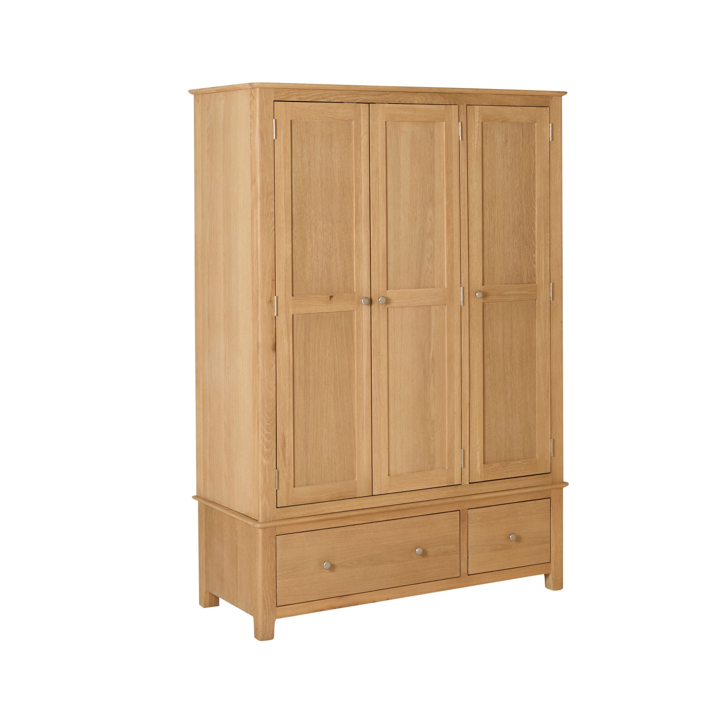 Oakridge 2 Drawer 3 Door Wardrobe Light Oak
