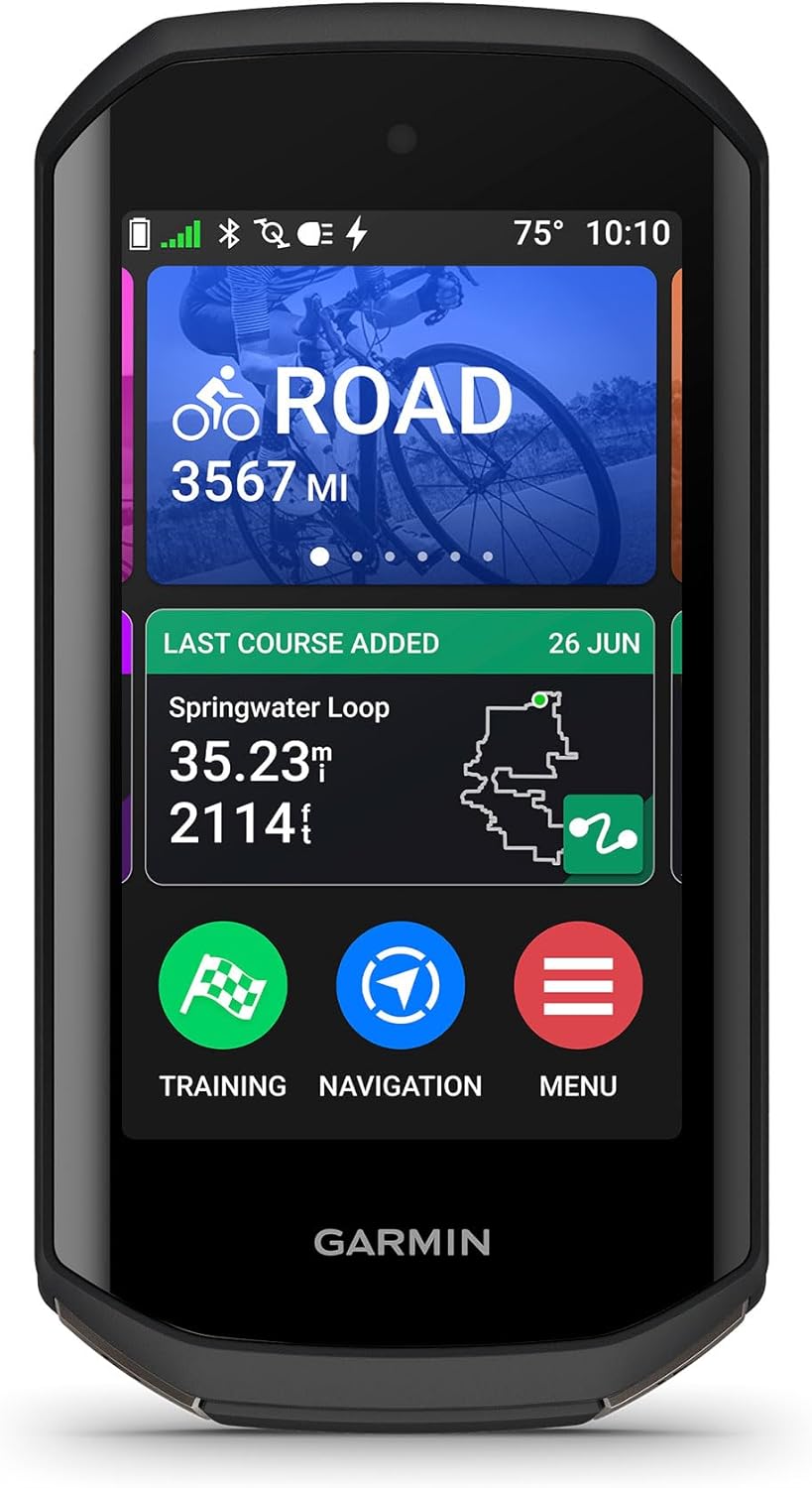 Garmin Edge® 1050  Premium Cycling Computer  Vivid Color Touchscreen Display  Built-in Speaker  Advanced Training and Group Ride Features  Road Hazard Alerts