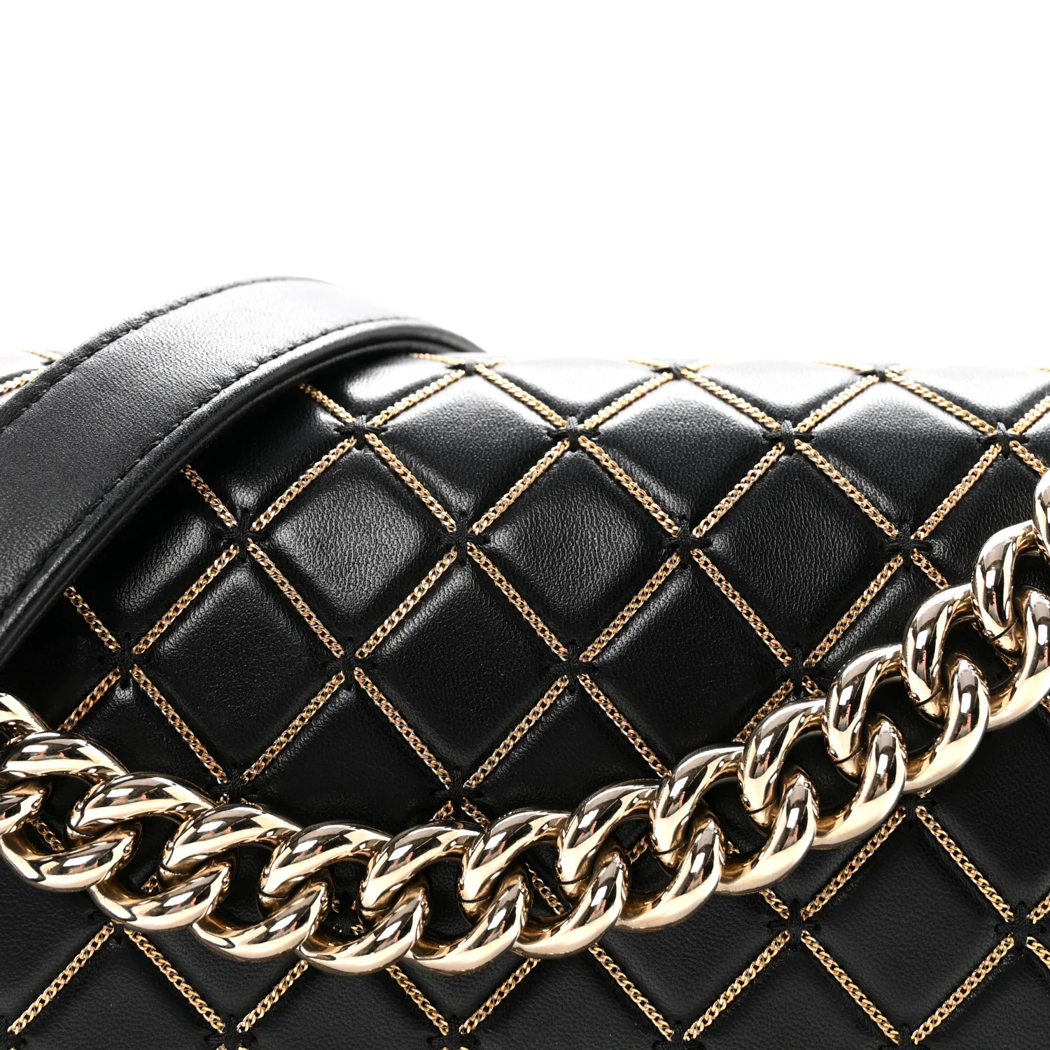 Lambskin Chain Quilted Medium Boy Flap Black