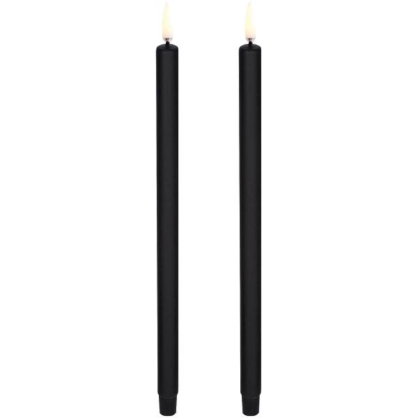 LED kronelys 25 cm 2 stk svart