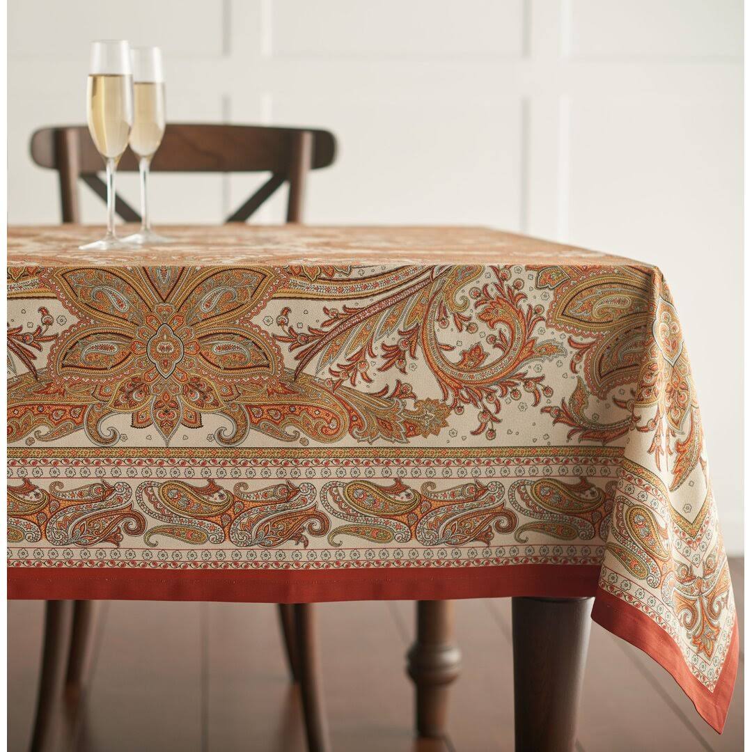 Kashmir Paisley 100% Cotton Tablecloth Maison d' Hermine Size: 60