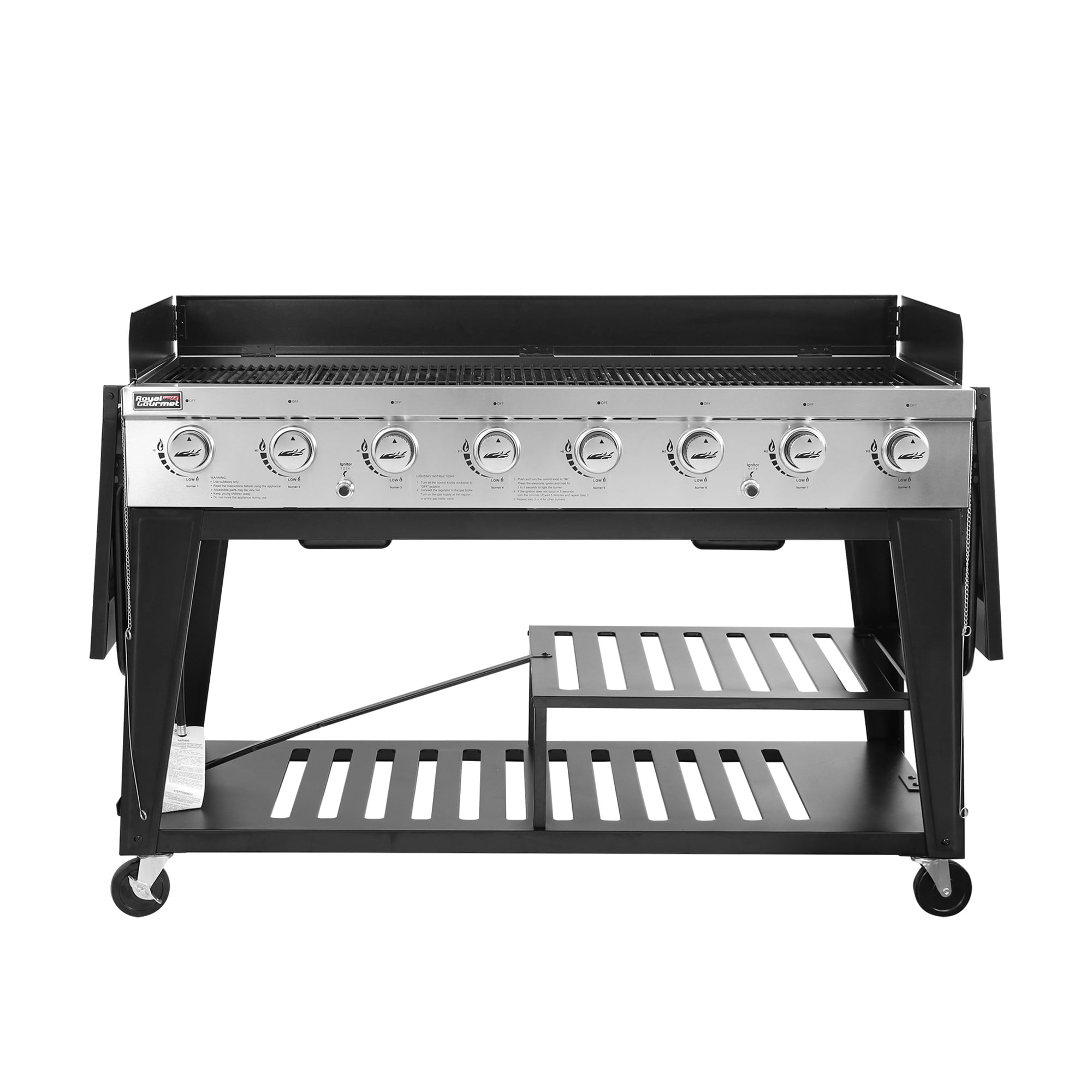 Gourmet GB8001 8-Burner BBQ Gas Propane Grill Outdoor Large Party