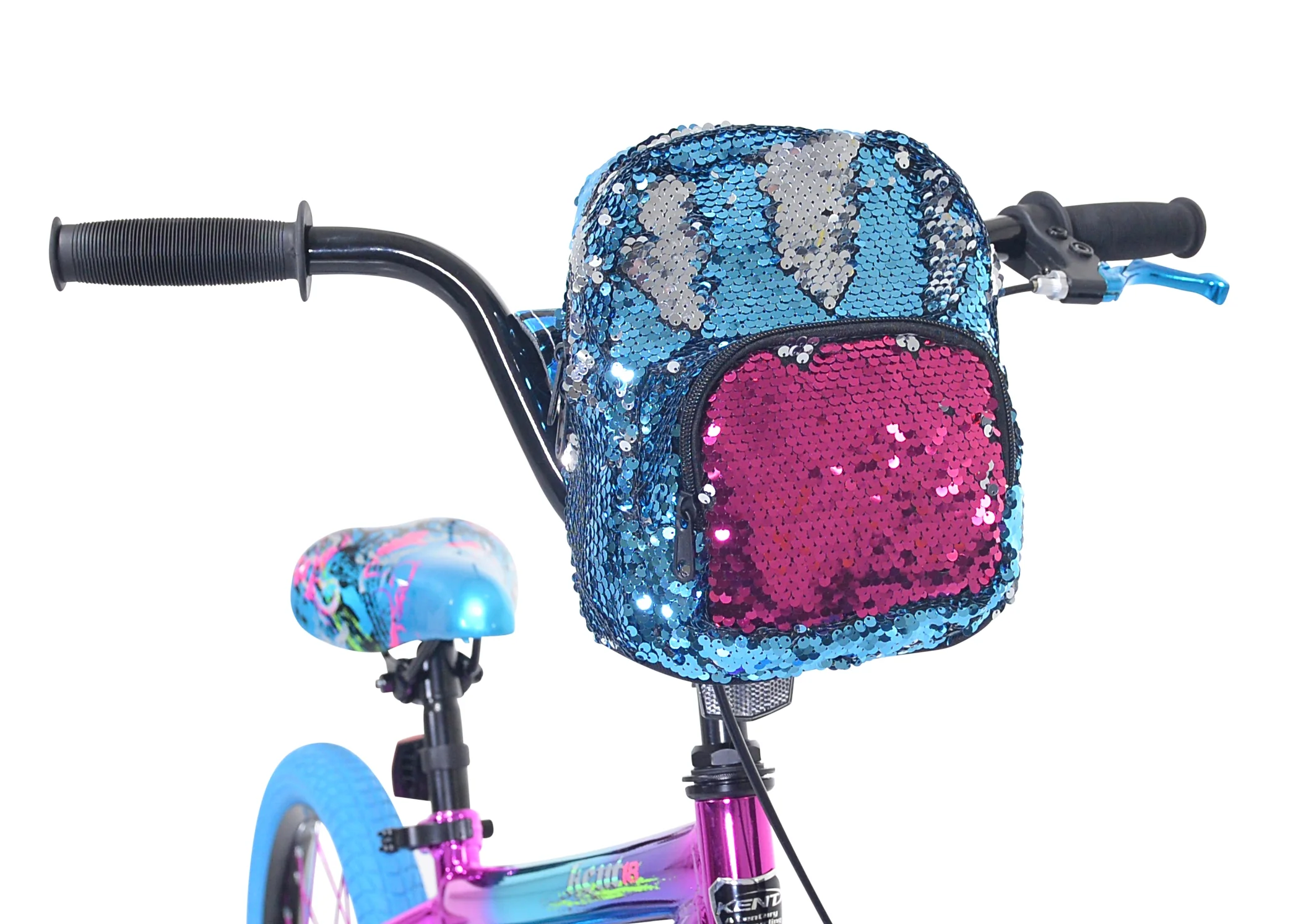 18" Illusion Child Bicycle, 18" Wheels, Child Ages 6-12 Years, Blue/Purple - Image 6