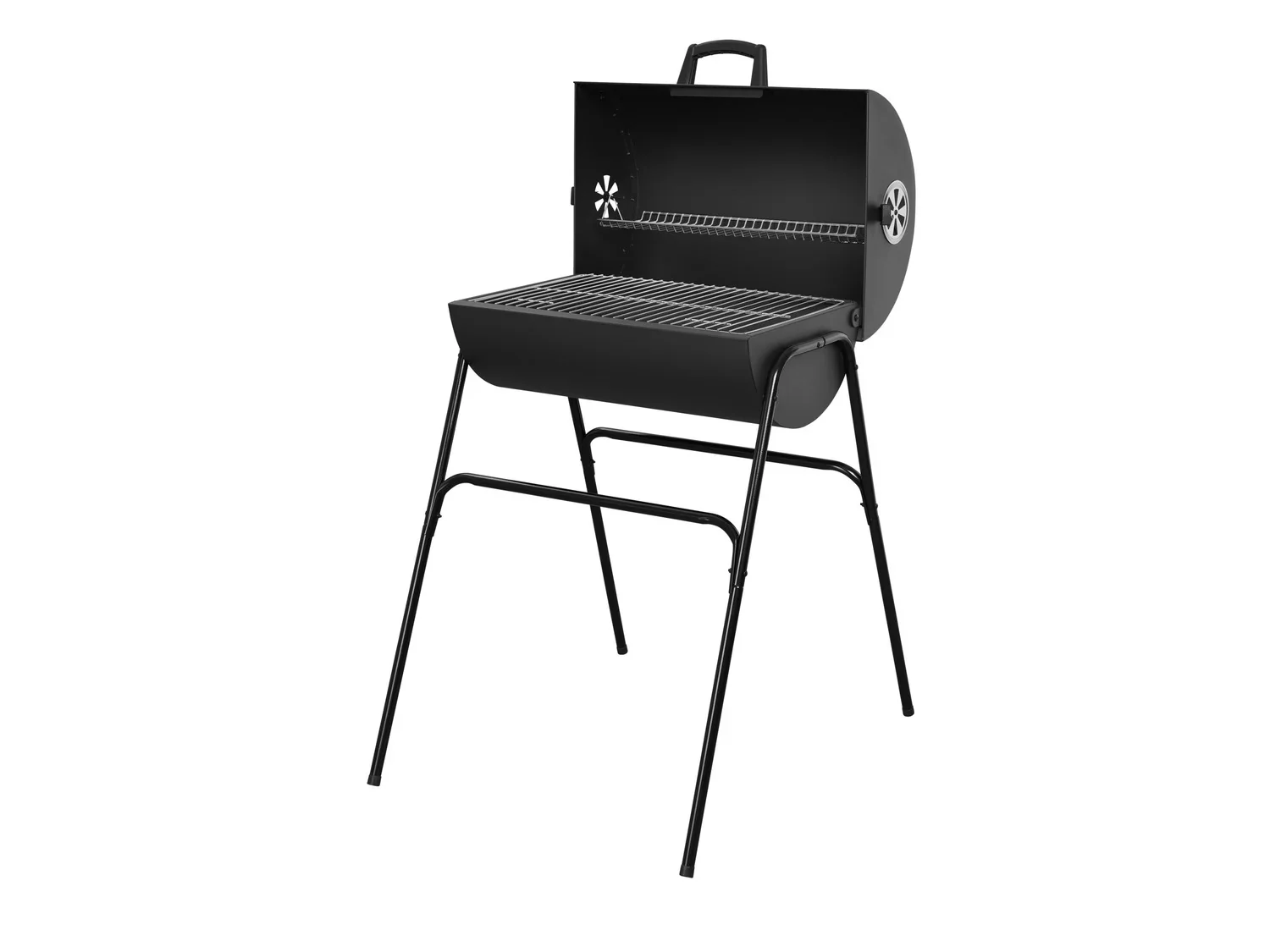 GRILLMEISTER Barbecue baril  charbon de bois, 51 x 34 cm