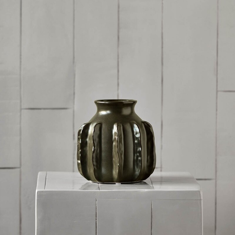 Vase Cactus 15 cm mørkegrønn
