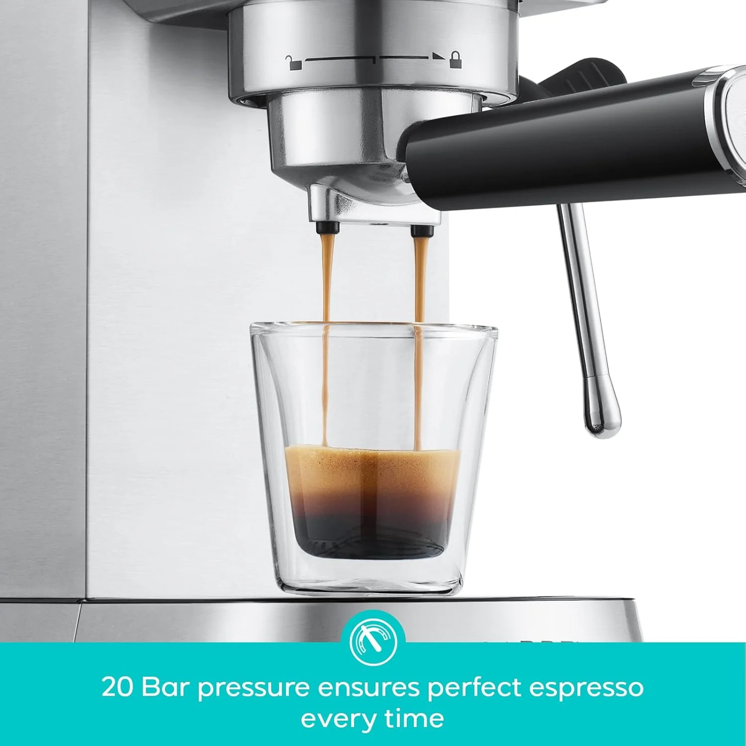CM5418 20-Bar Espresso Machine and Coffee Maker, Silver(Silver) - Image 4