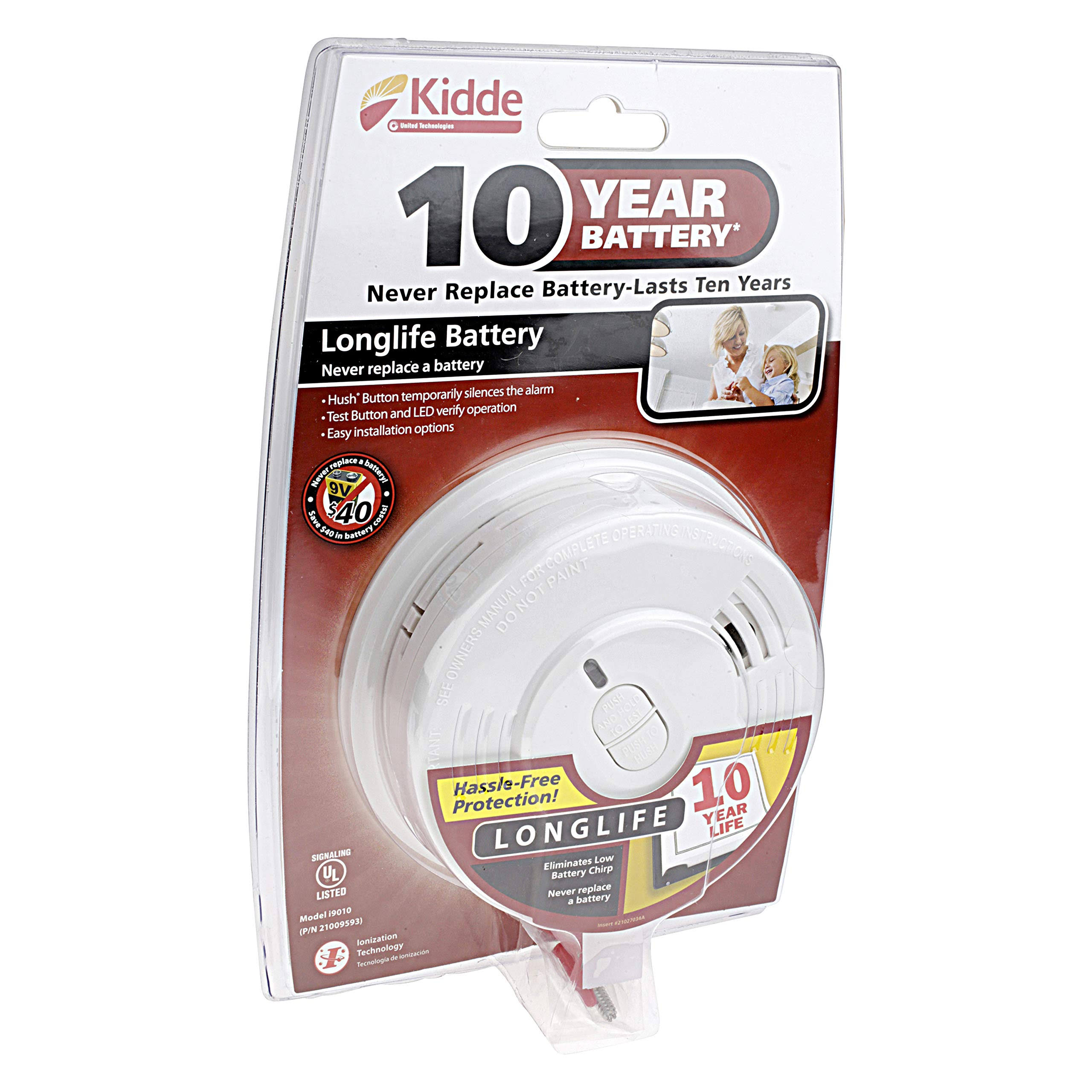 6 Pack of Kidde i9010 10-Year Sealed Lithium Battery-Operated Smoke Alarm with Memory