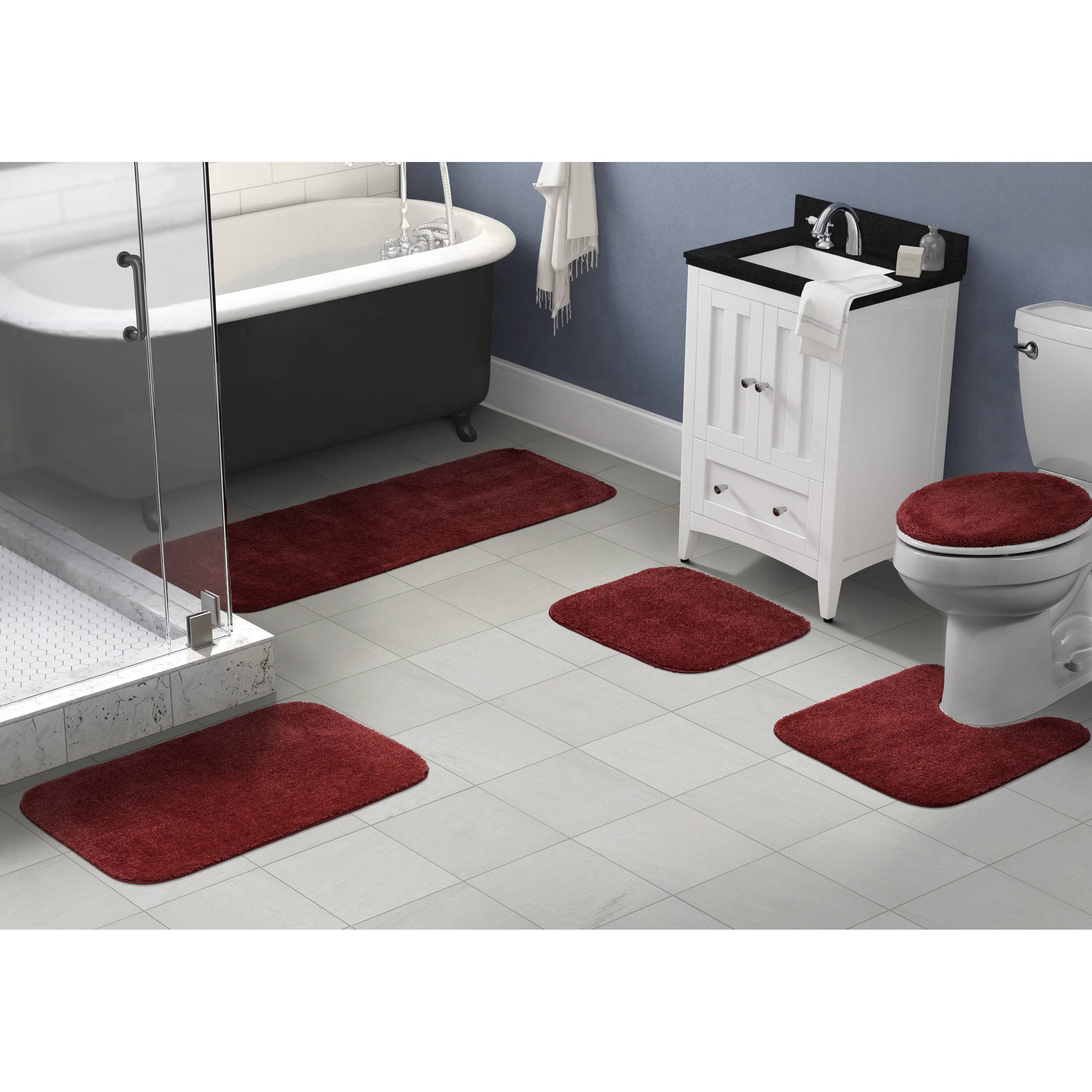 Garland Rugs Traditional 5 Piece Bathroom Rug Set Chili Pepper Red