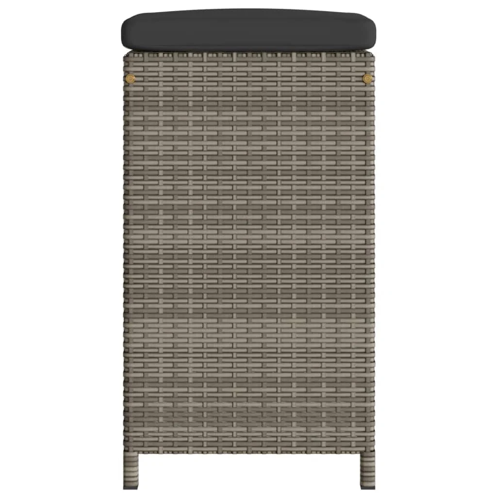 vidaXL Patio Bar Stools with Cushions Pub Chair Seating Poly Rattan garden