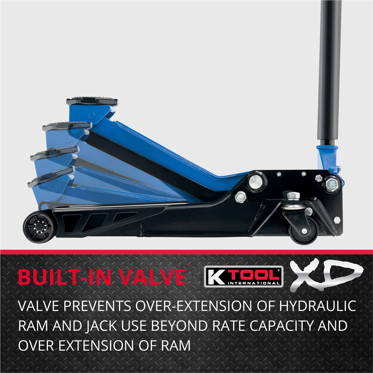 INT022 3.5 Ton Low Profile Service Jack; Dual Pump Piston - Image 5