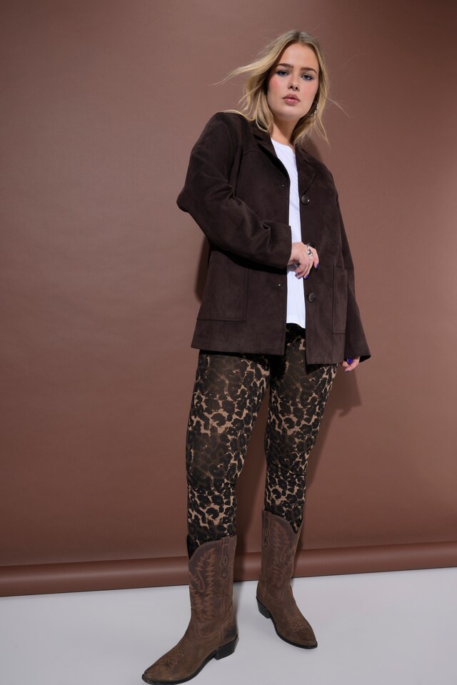 Relaxed Fit Faux Suede Blazer