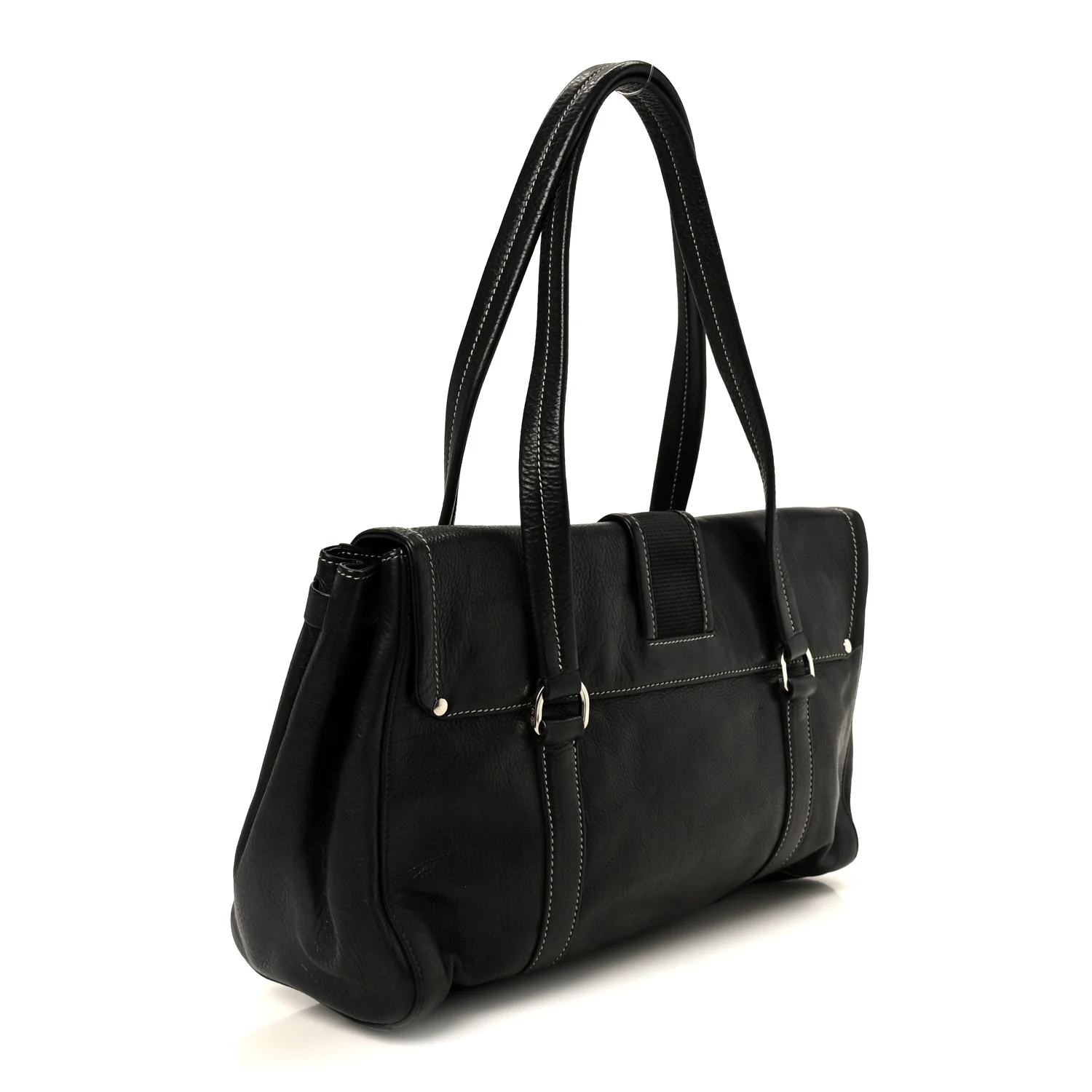 Calf Pocket Shoulder Bag Black