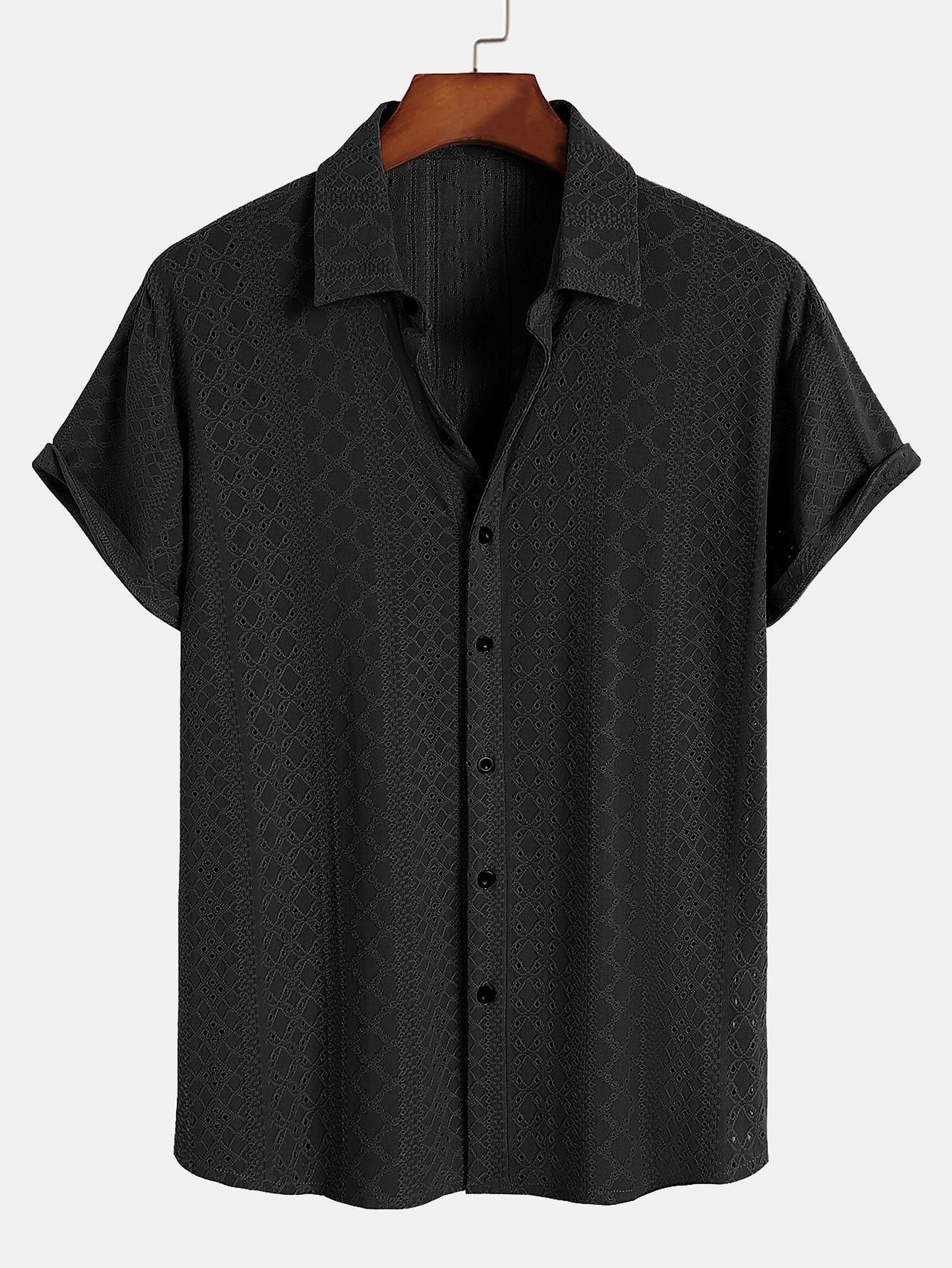 Chemise boutonnée à texture jacquard
