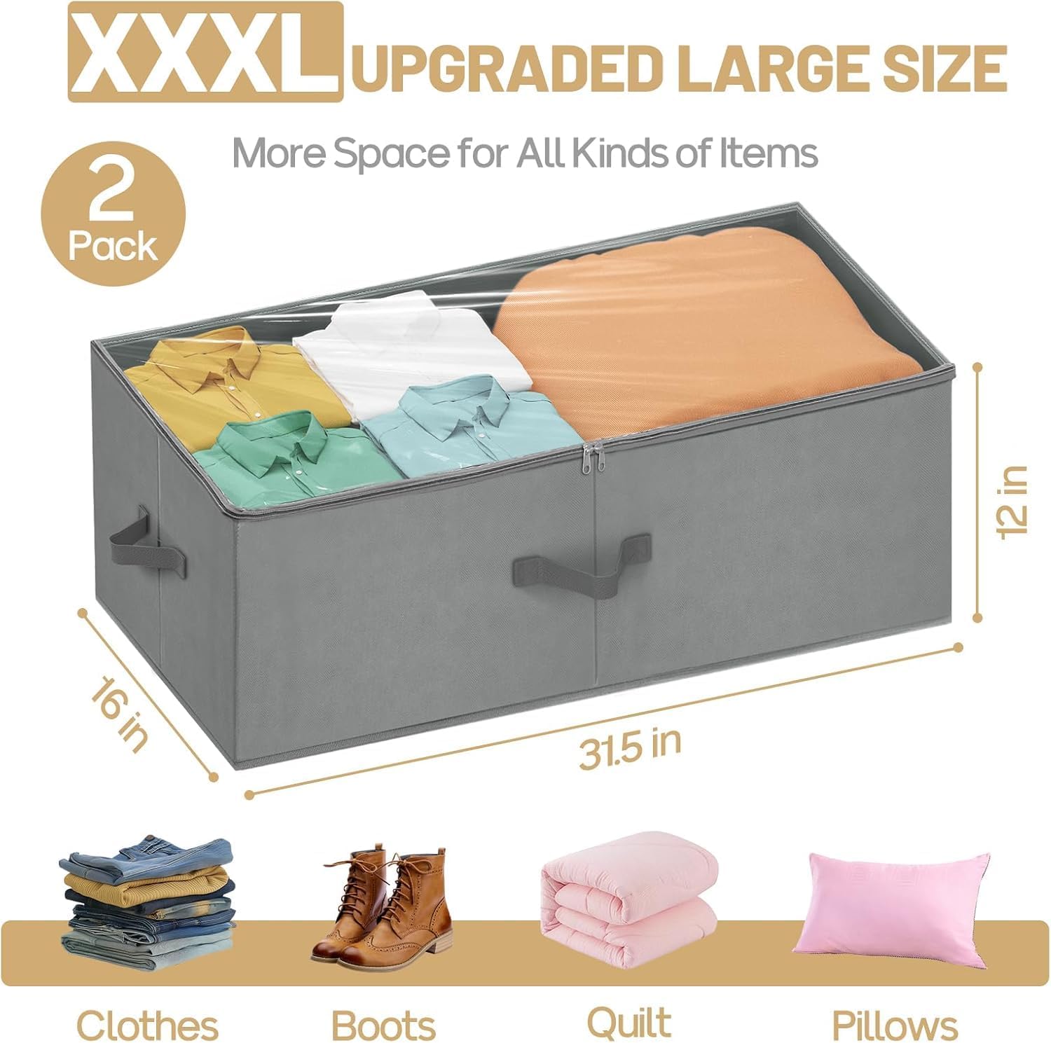 Large Under Bed Storage Containers, 12