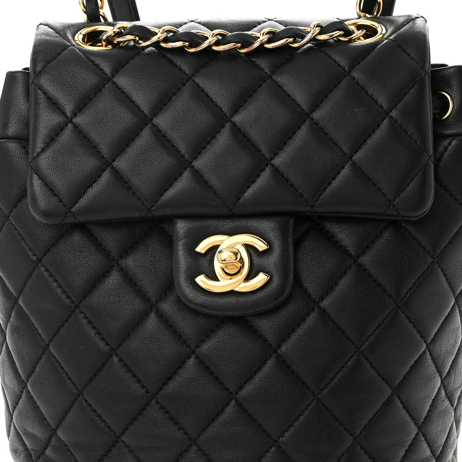 Lambskin Quilted Mini Urban Spirit Backpack Black
