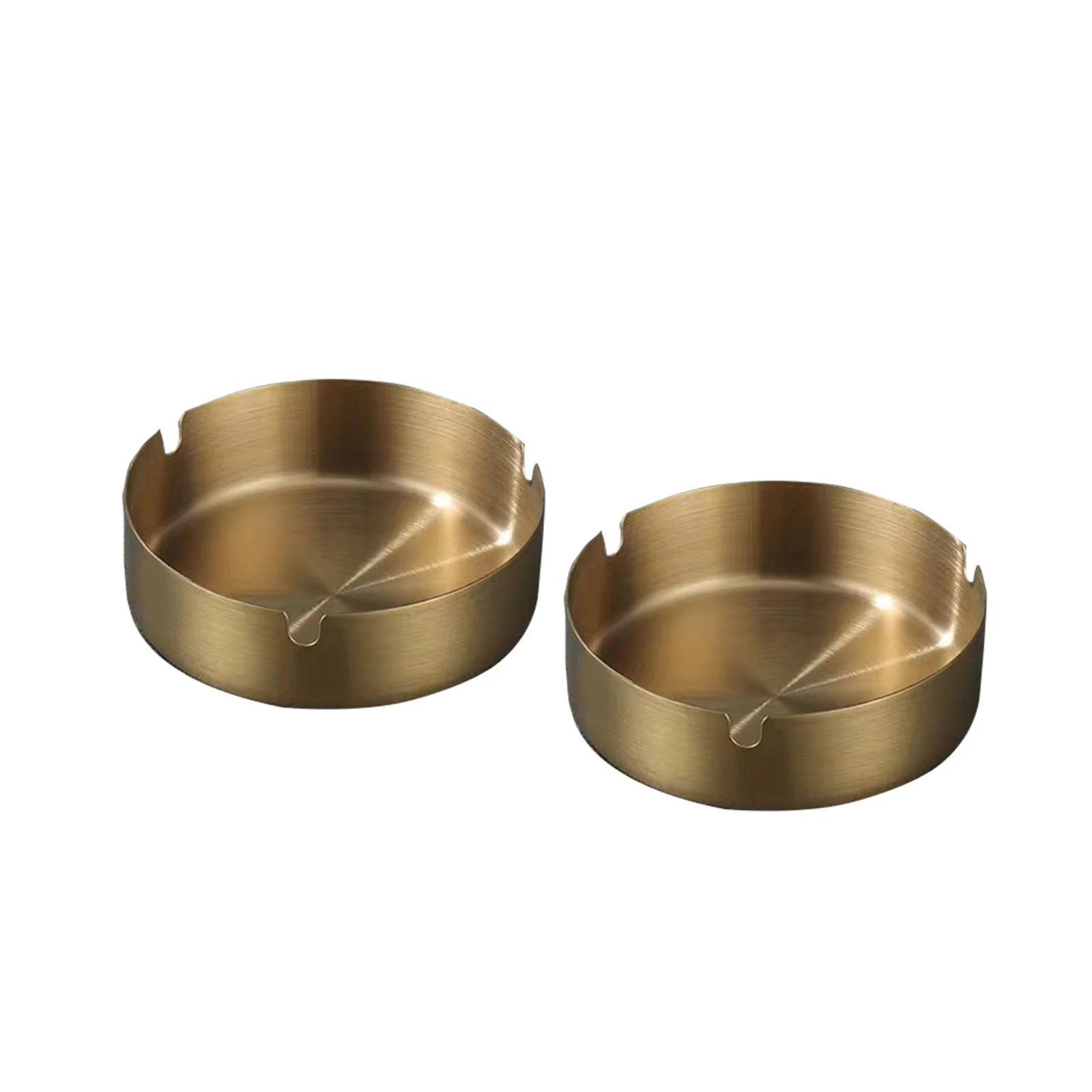 Lot de 2 cendriers en acier inoxydable