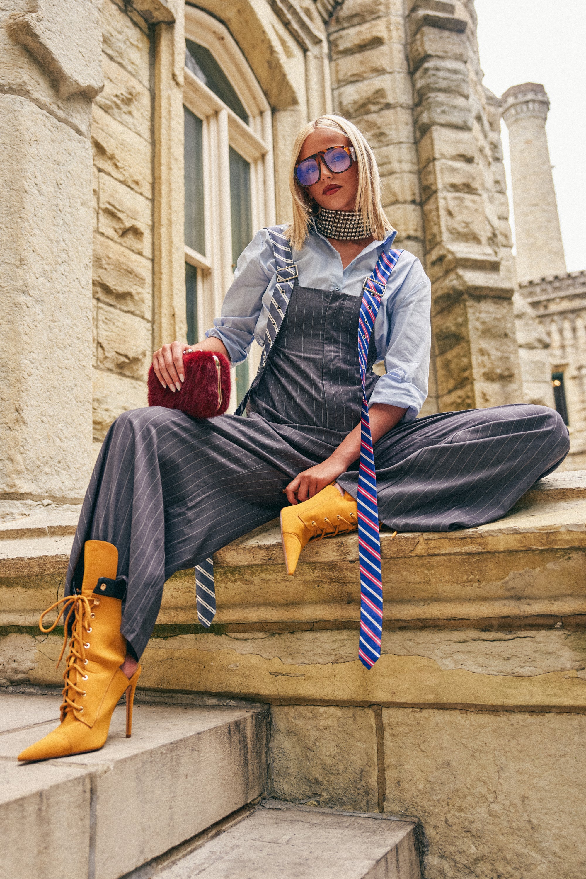 CLASS ACT PINSTRIPE OVERALLS - Akira Store
