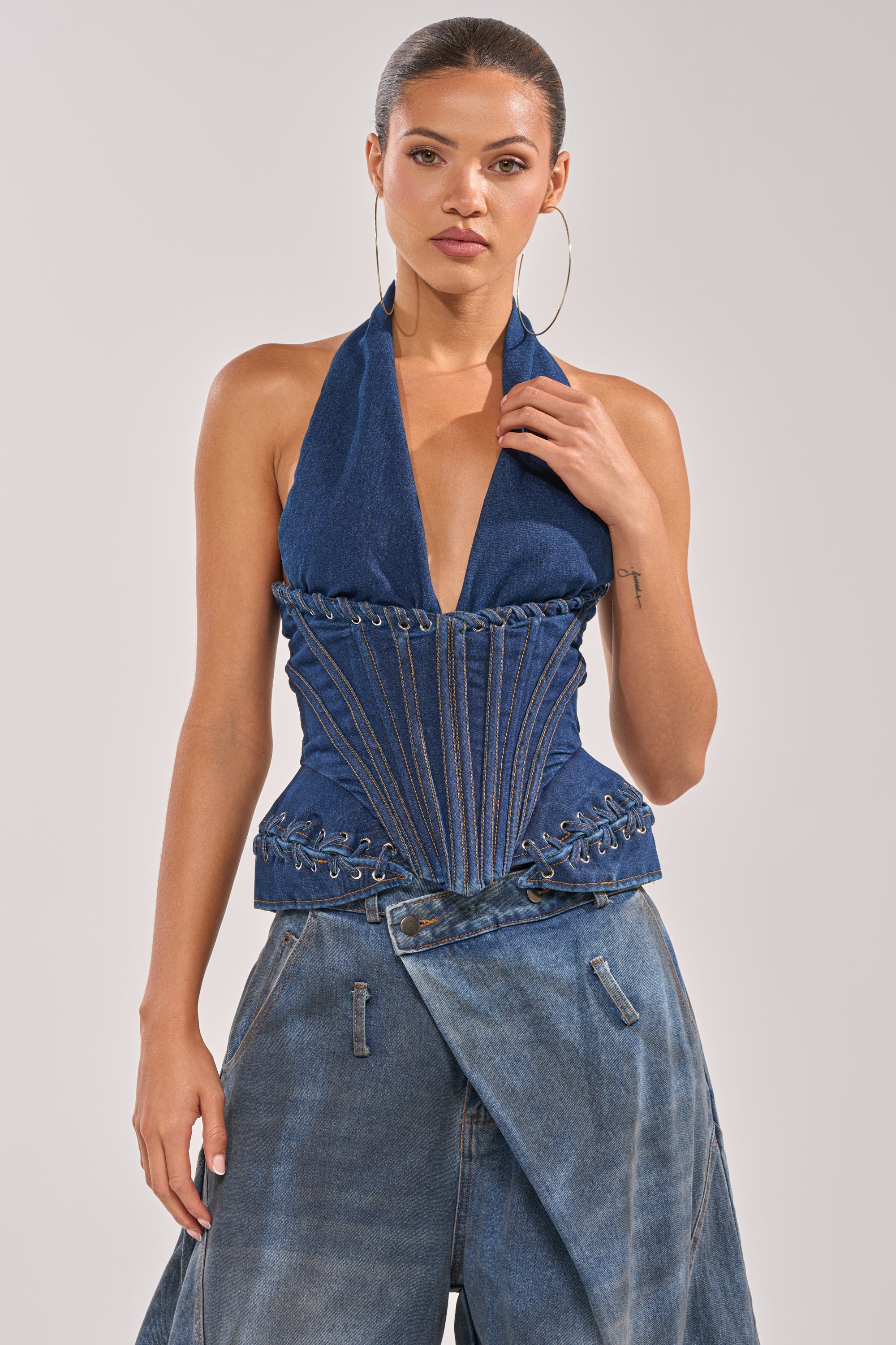 NOT MY PROBLEM DENIM CORSET - Akira Store
