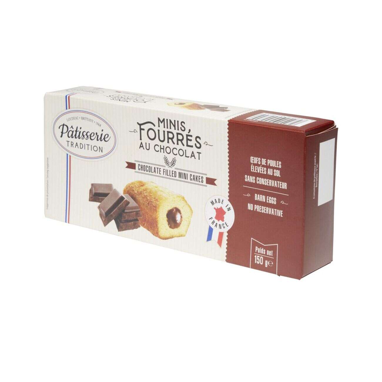 Minis gâteaux fourrés chocolat x9 pâtisserie tradition 150g