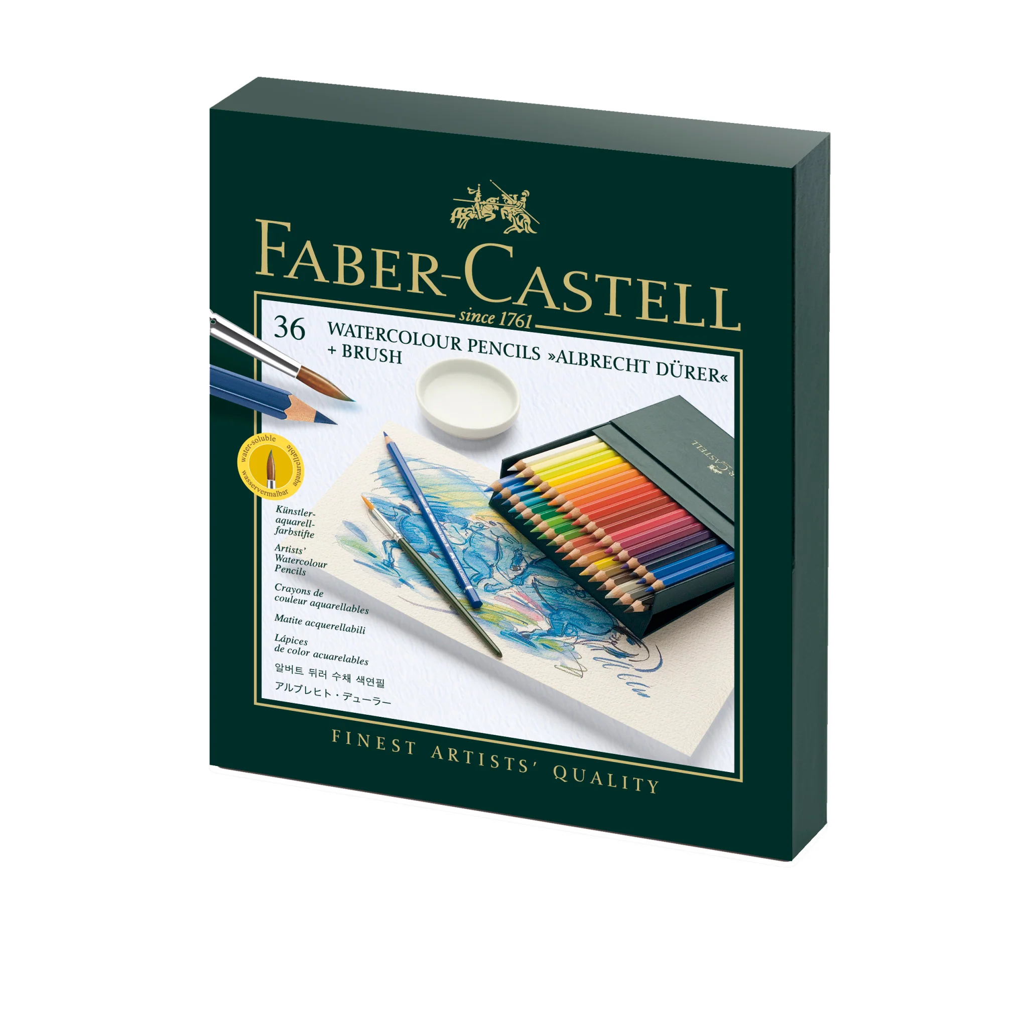 Crayons aquarelle pour artistes, coffret cadeau de 36
