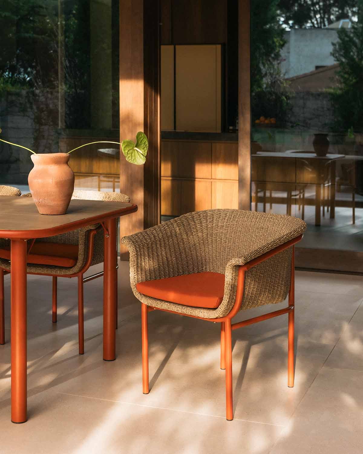 Caitlyn - Silla de Exterior de Metal y Mimbre Caitlyn