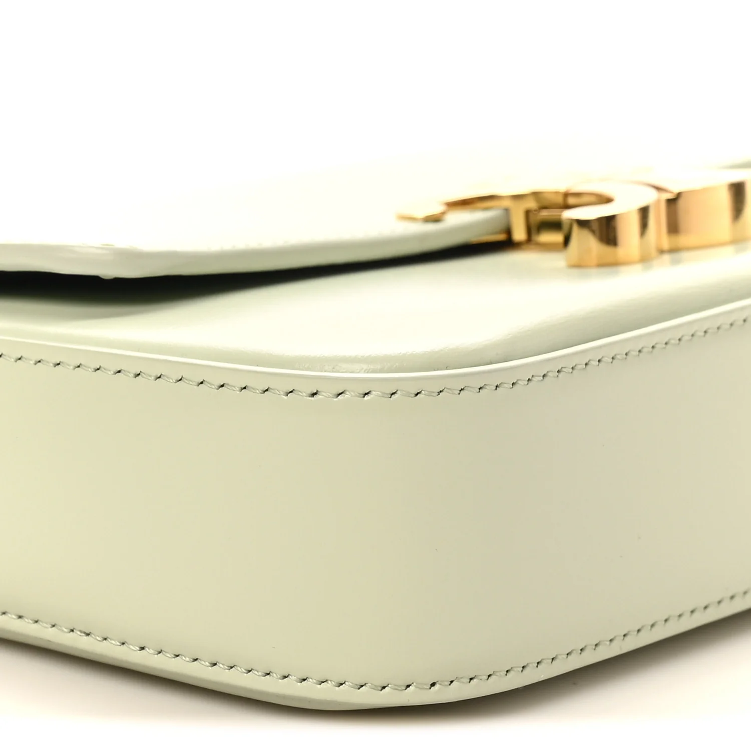 Shiny Calfskin Triomphe Chain Shoulder Bag Jade