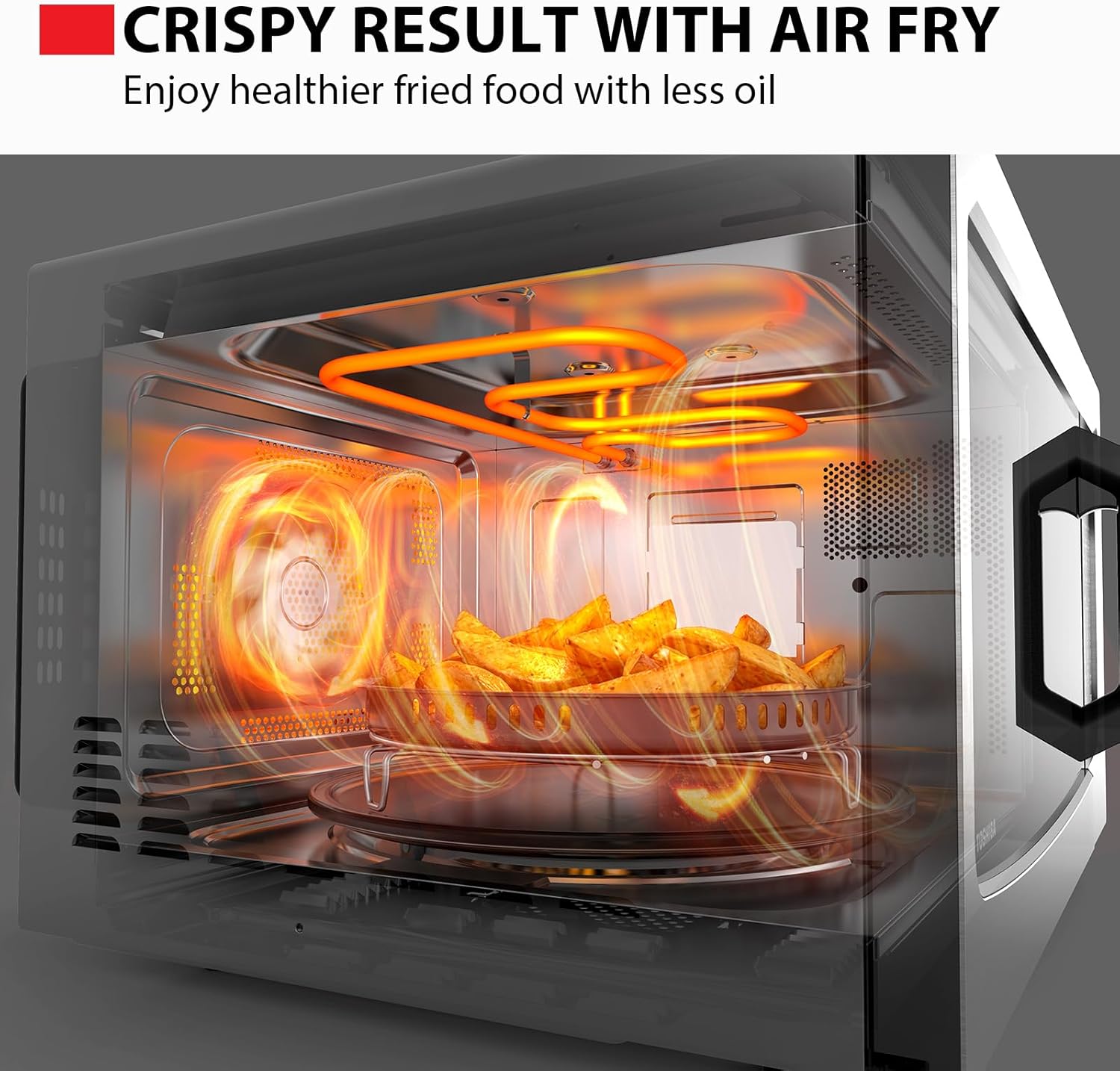Toshiba Air Fryer Combo 4-in-1 Countertop Microwave Oven, Smart Sensor, Convection, Mute Function, Position Memory 13.6