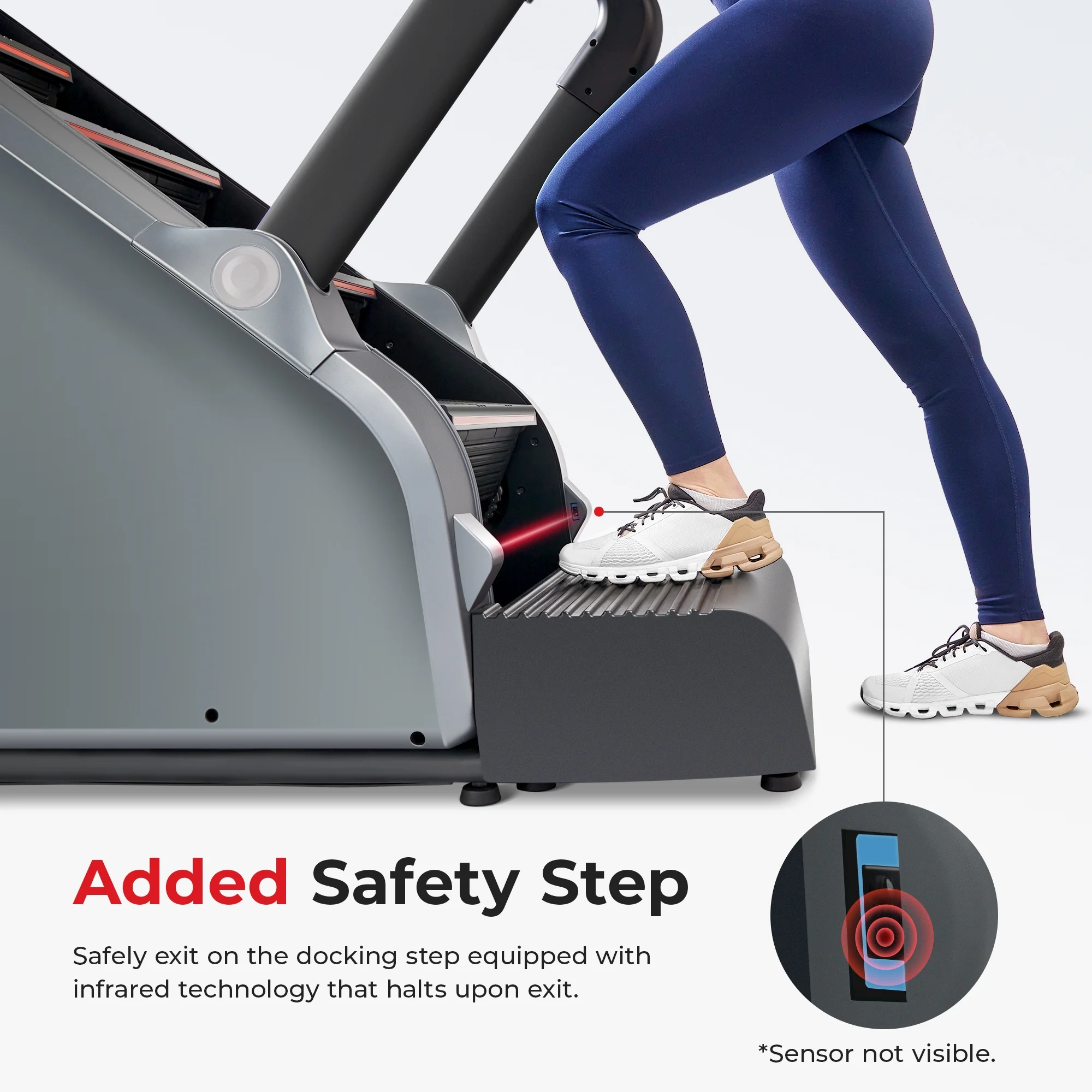 Sunny Health & Fitness High - Intensity Stair Stepper Climber, Commercial Grade, 25 Levels of EMS, Cardio and Lower Exercise, 400 lb Capacity W FREE Sunnyfit App - SF - X7300SMART