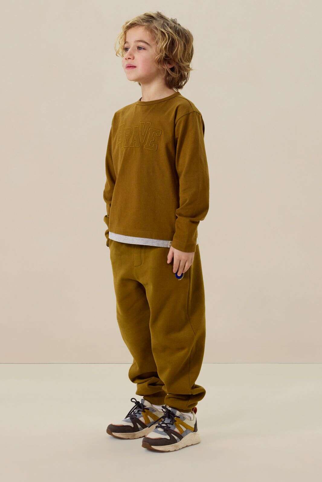 Donkergroene sweatpants met embroidery