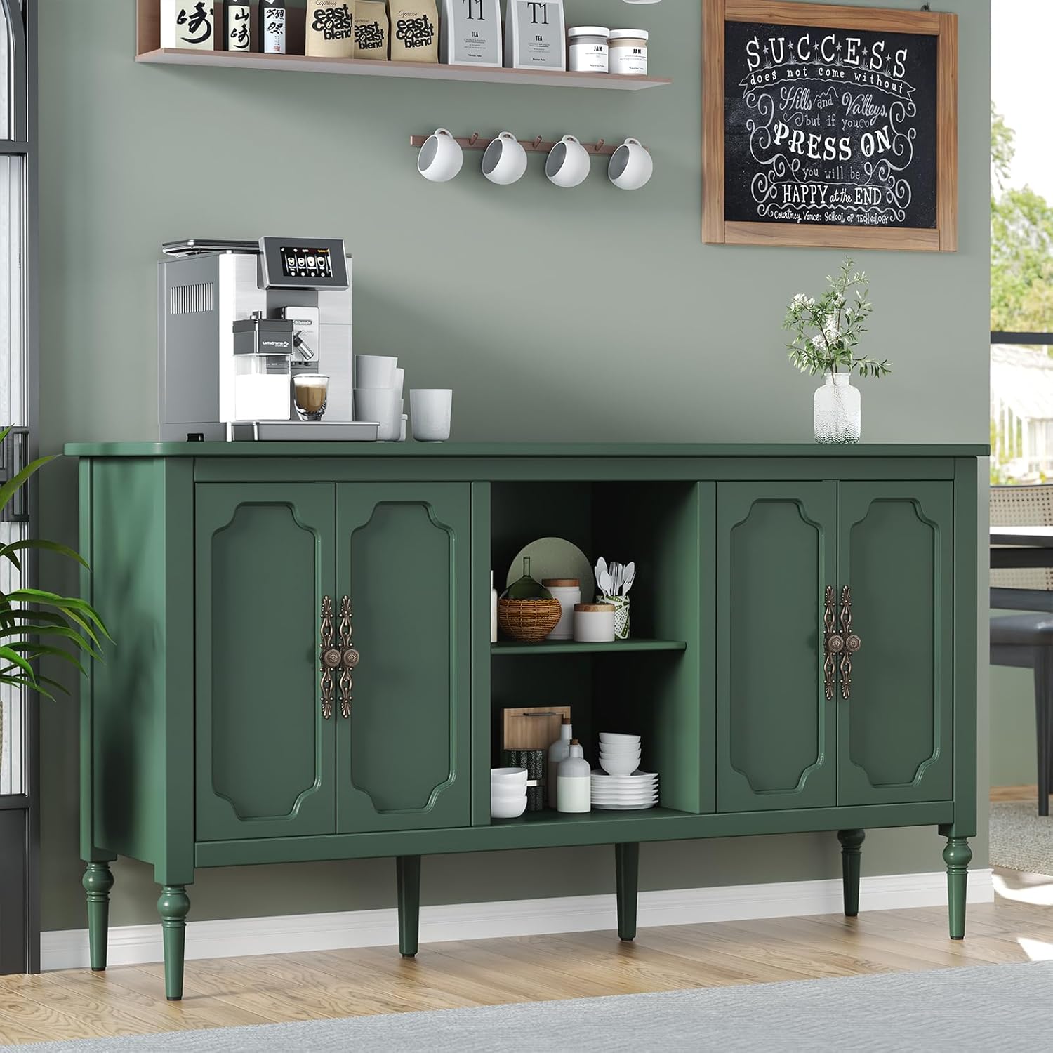 Vintage Buffet Sideboard Cabinet with 4 Doors, 59
