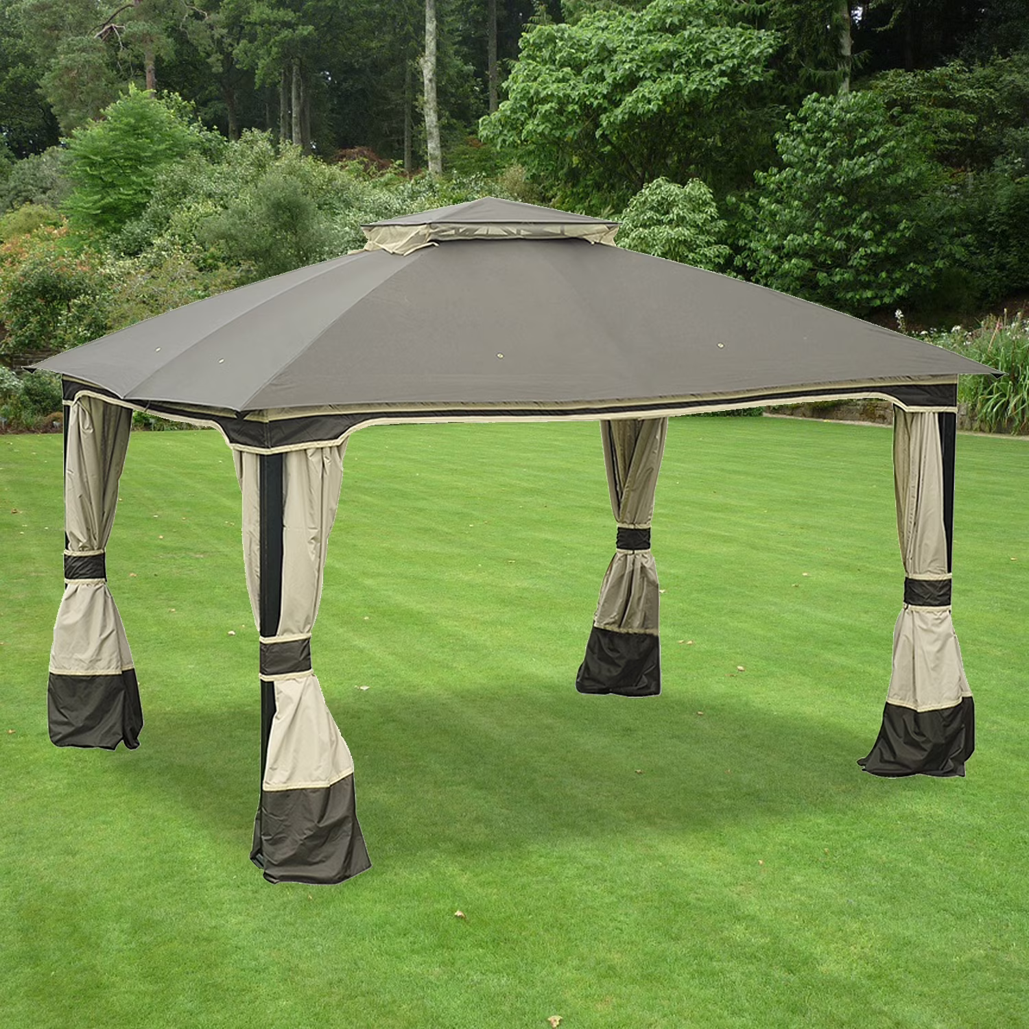 Garden Winds Replacement Canopy Top and Side Mosquito Netting Set for Lowe's 10x12 Gazebo D-GZ659PST-3 - Riplock 350