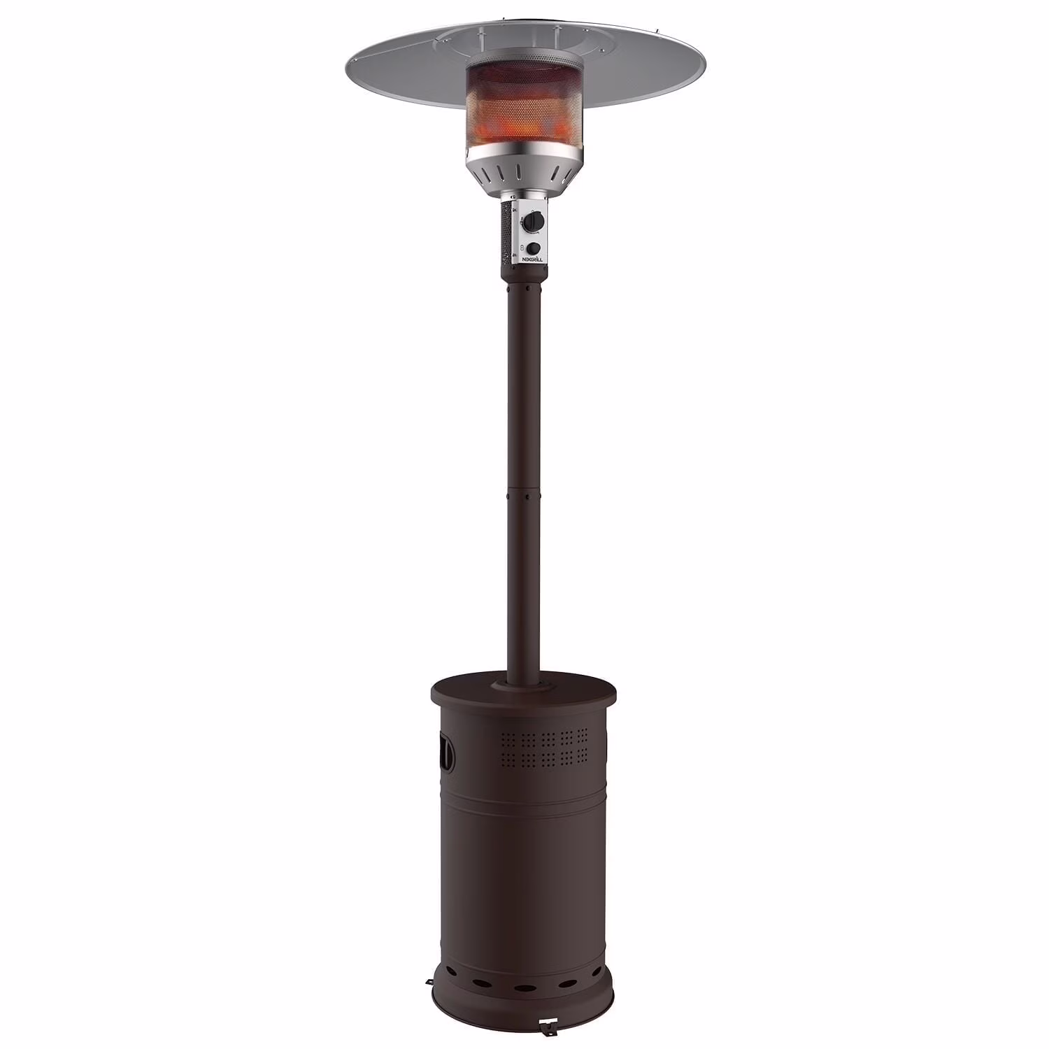 Nexgrill Sundara 92 Bronze Outdoor Patio Heater, 48,000 BTUs, 2 Wheel Transport, Electronic Ignition, Easy Tank Access, Control Knob, Propane Heater for Porch, Garden, Backyard - 920-01002