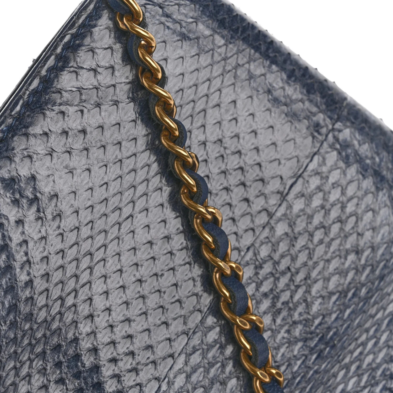 Snakeskin Wallet On Chain WOC Blue