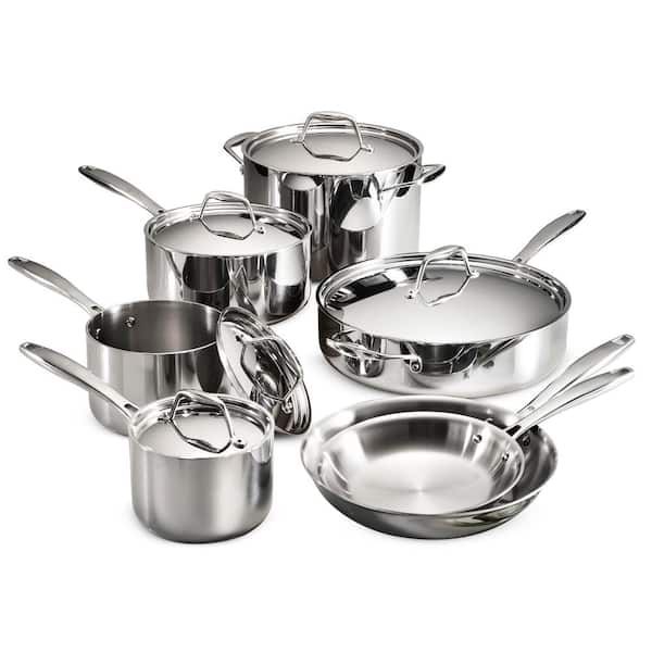 Gourmet Tri - Ply Clad 12 - Piece Stainless Steel Cookware Set