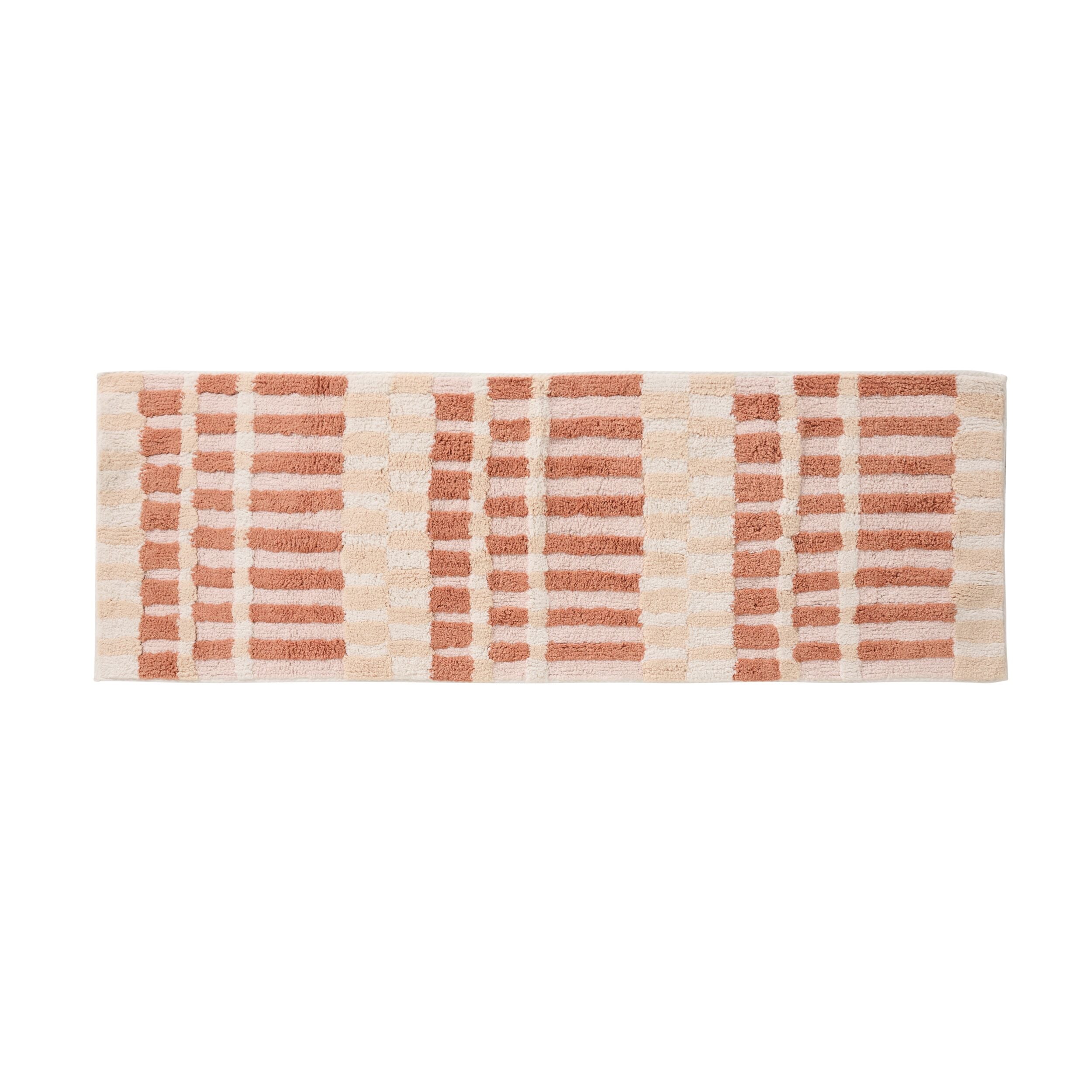 Maison Hi Lo Bath Runner Clay Check