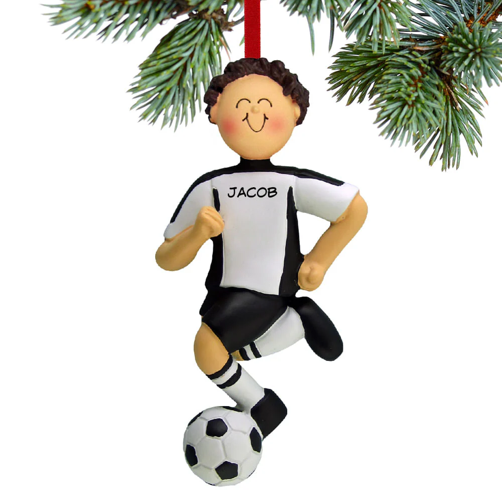 Running Soccer Boy With Different Colored Uniform Personalized Ornament
