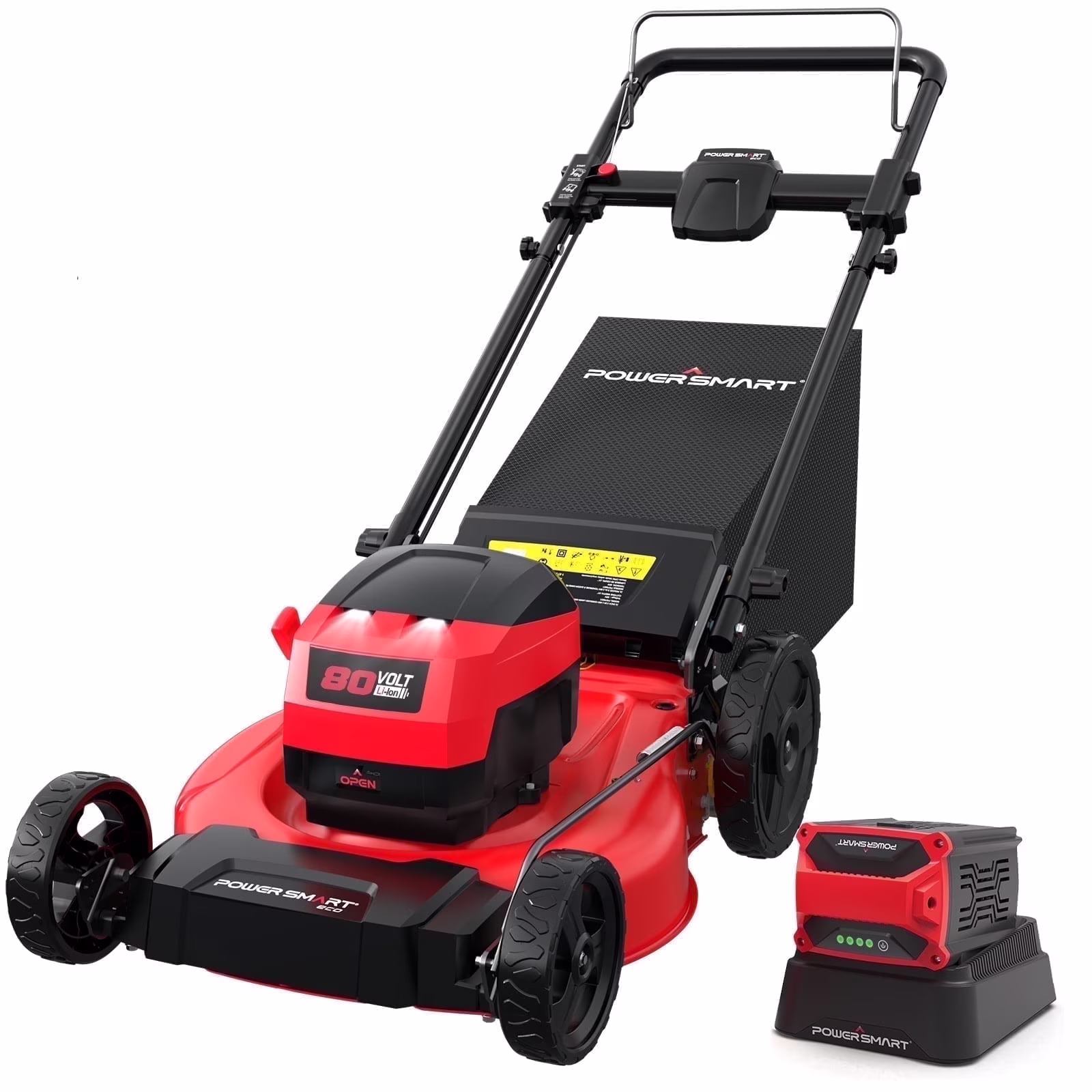 3-in-1 21" 6A 80V Cordless Lawn Mower, Brushless Motor, 6 Position Height Adjustment
