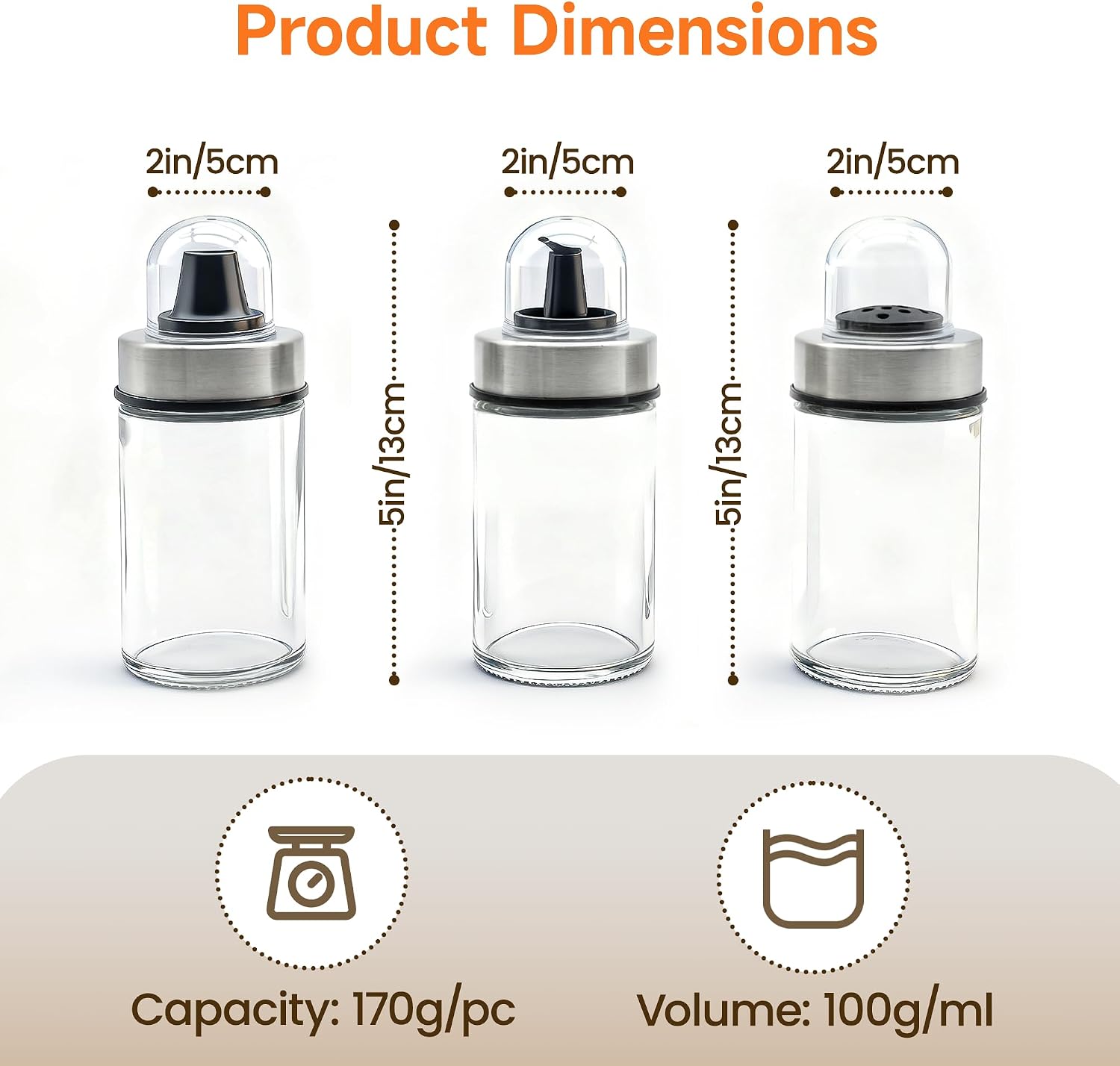 Mlici Oil and Vinegar Dispenser Set of 6 Bottles with 360° Rotating Holder