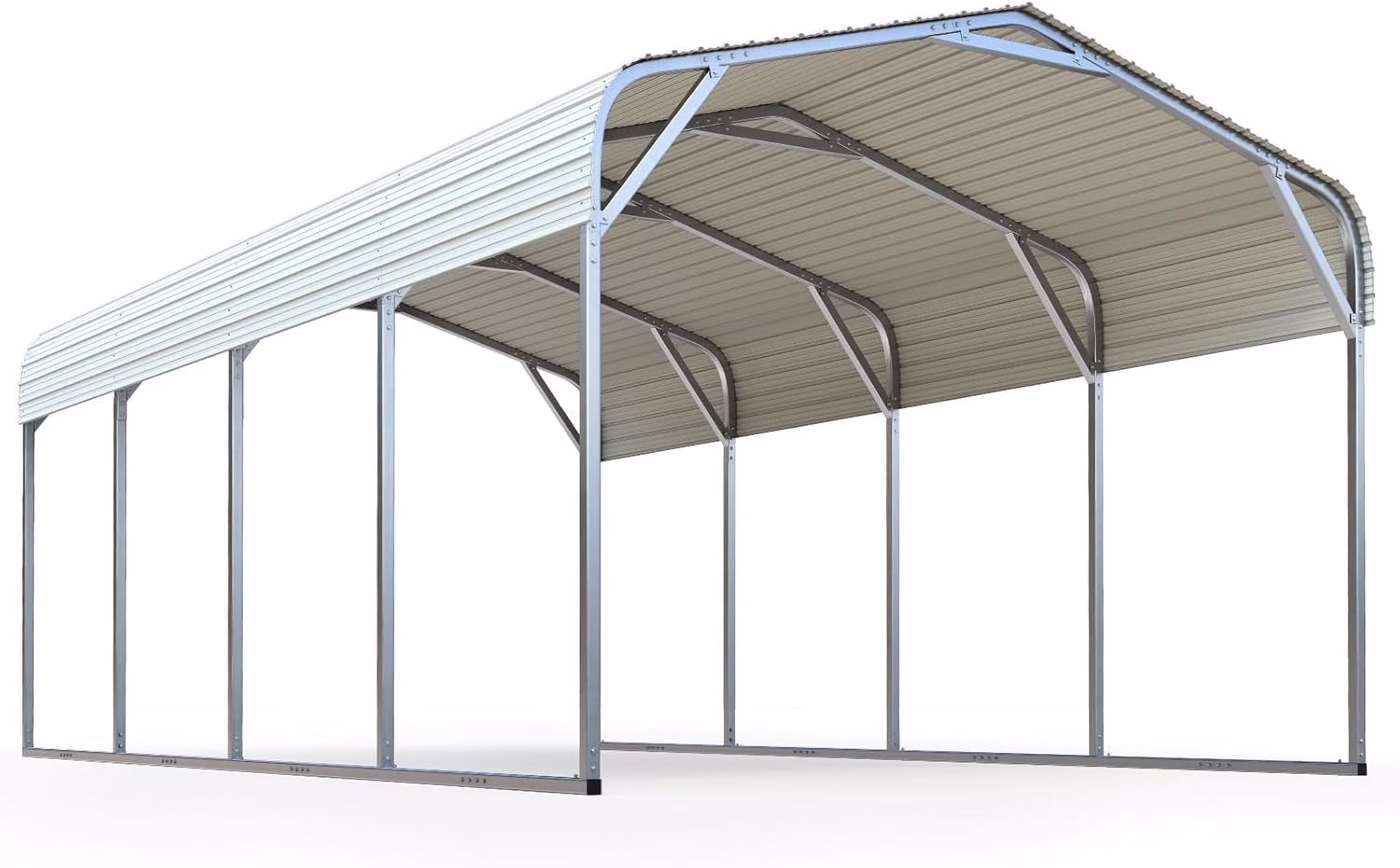 Quictent 12x20 Ft Metal Roof Carport Kits Hard Top Garage Heavy Duty Steel Car Canopy