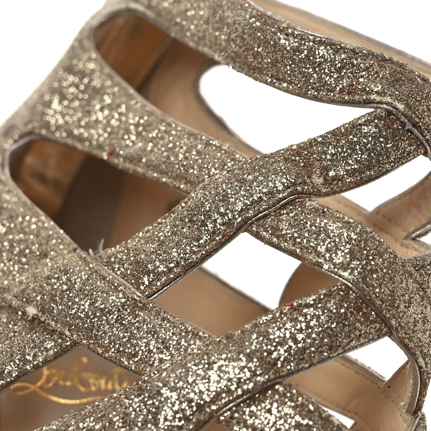 Glitter Mini Specchio Balota Platform Sandals 37.5 Gold