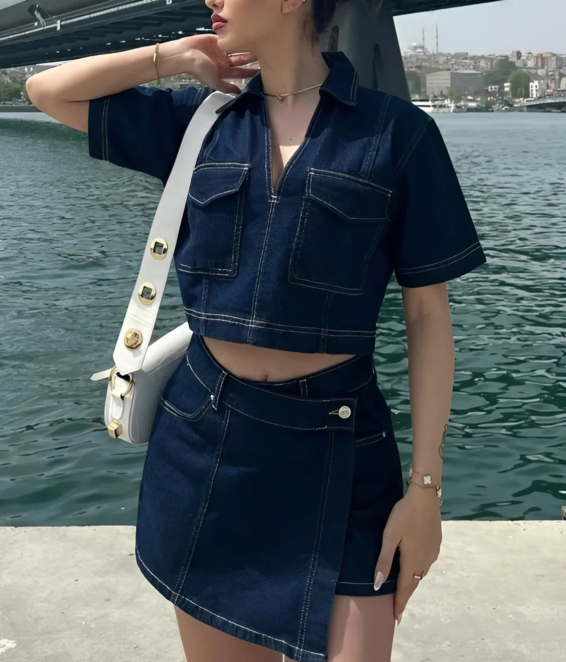 Tilly - Ensemble Haut et Jupe en Jean