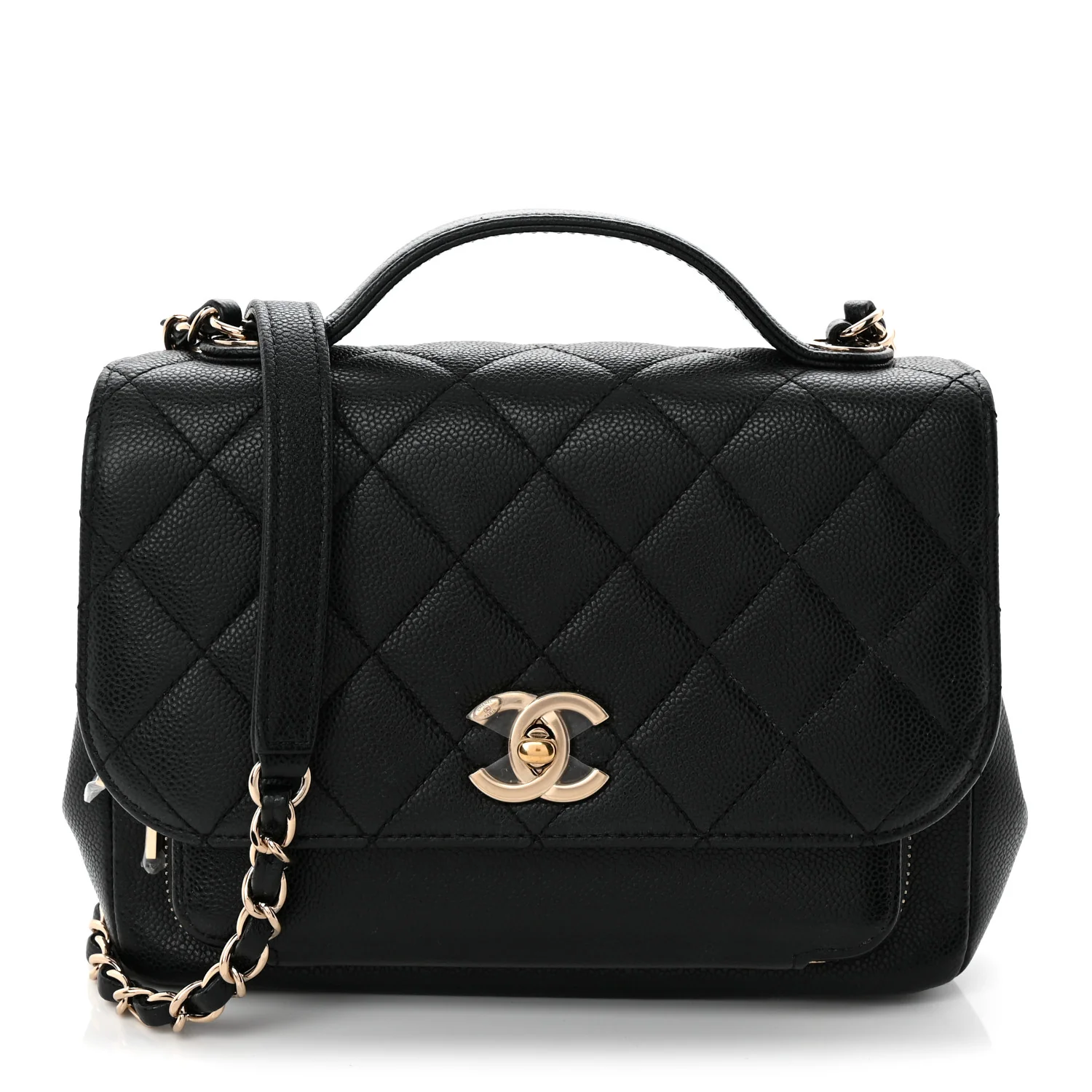 Caviar Quilted Medium Business Affinity Flap Black