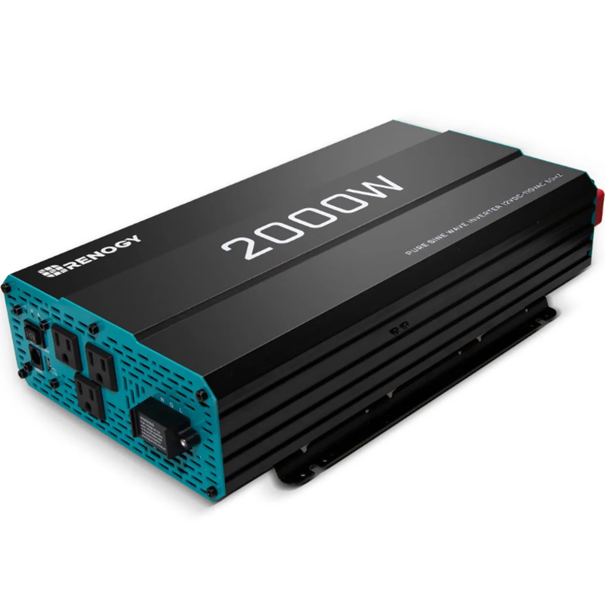 2000W Pure Sine Wave Inverter 12V DC to 120V AC Converter for Home, RV, Truck, Off Grid Solar Power Inverter 12V to 110V with Built in 5V/2 1A USB Port, AC Hardwire Port, Remote Controller
