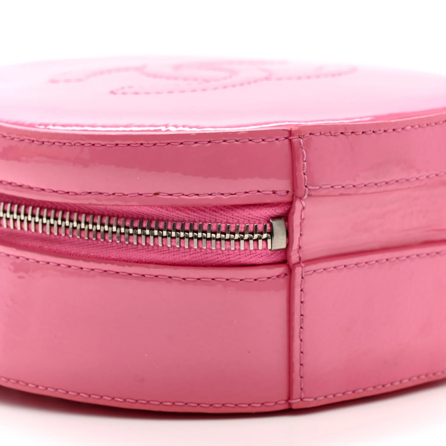 Patent Round As Earth Evening Bag Pink