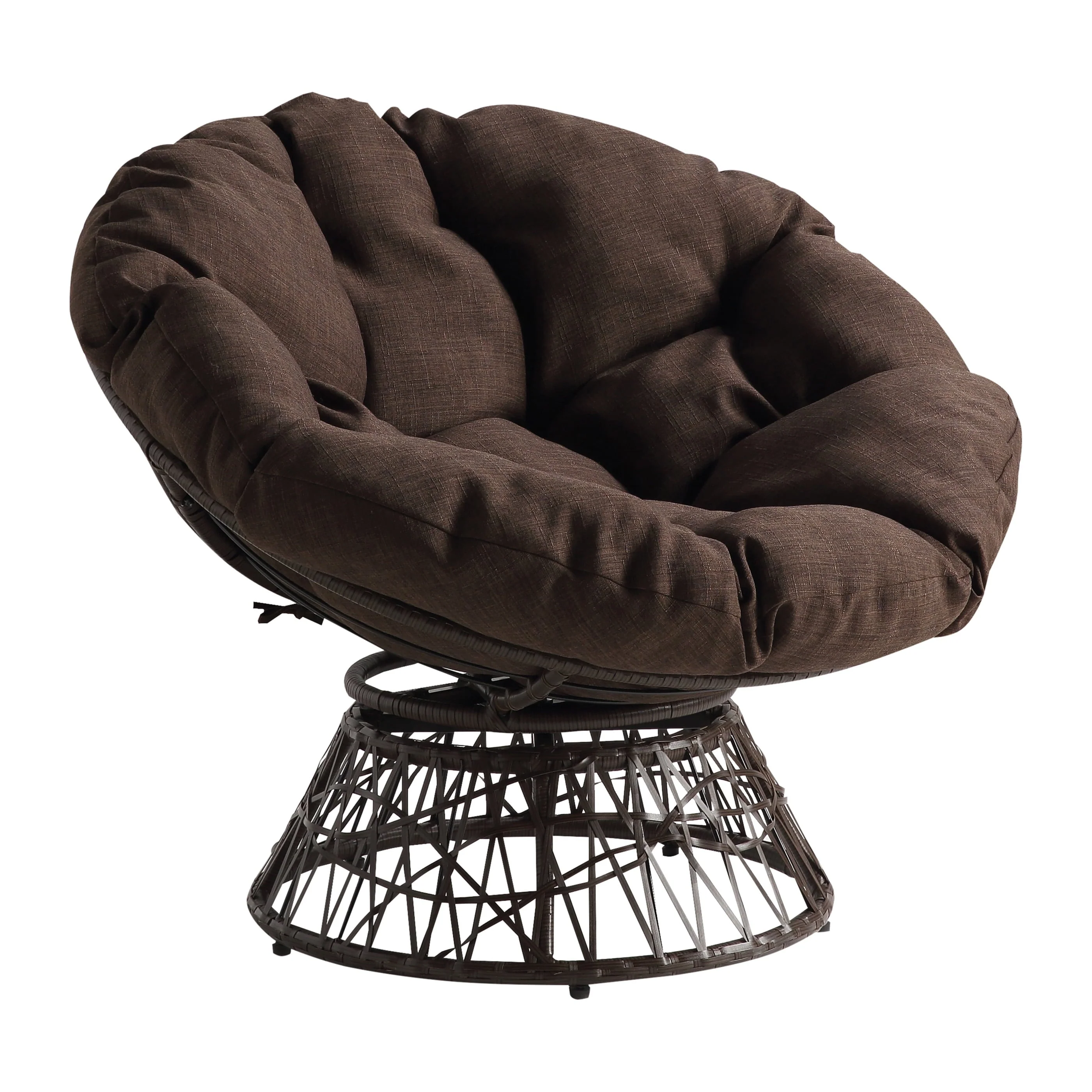 Wicker Papasan Chair with 360 Degree Swivel, 40�?W x 36�?D(Brown)